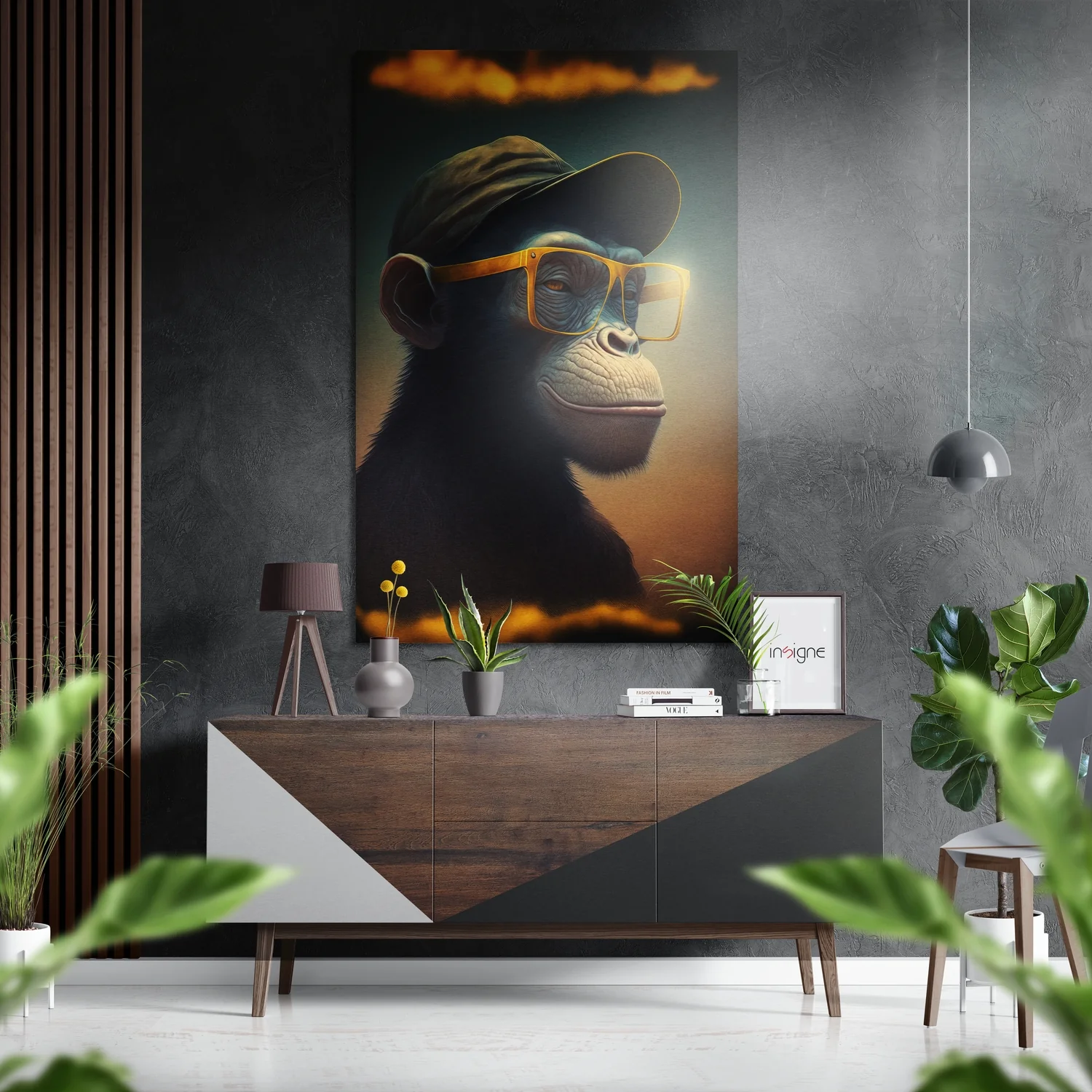 Wise Monkey Brushed Aluminum Dibond Wall Art