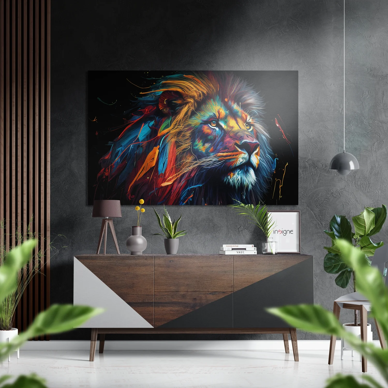 Lion Brushed Aluminum Dibond Wall Art