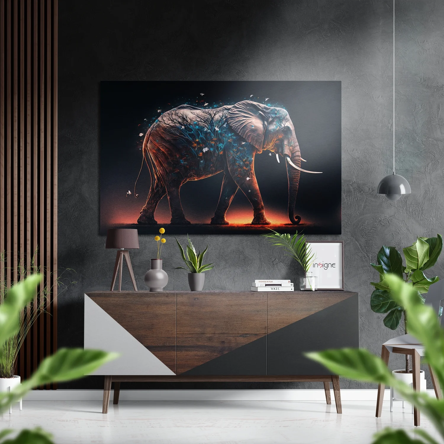 Elephant Brushed Aluminum Dibond Wall Art