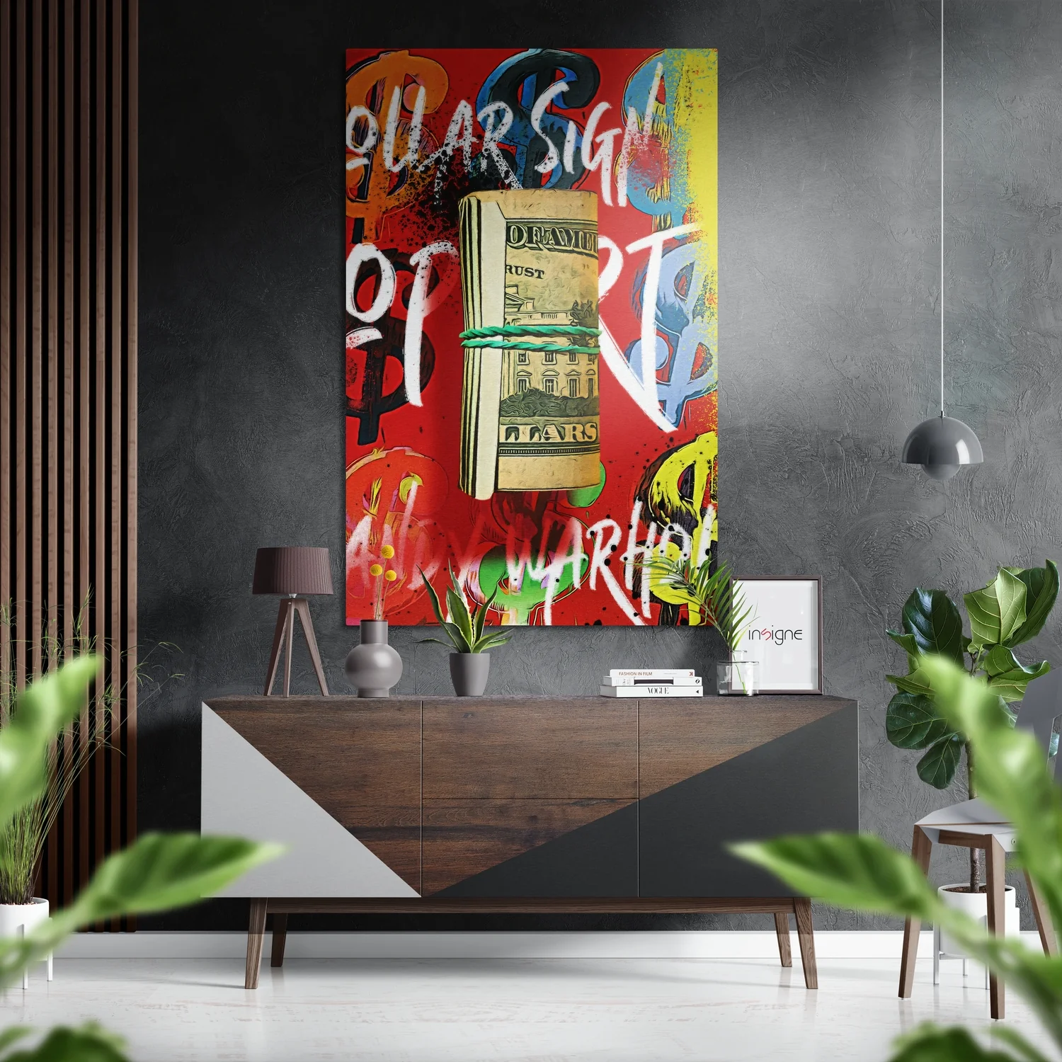 Dollar Brushed Aluminum Dibond Wall Art