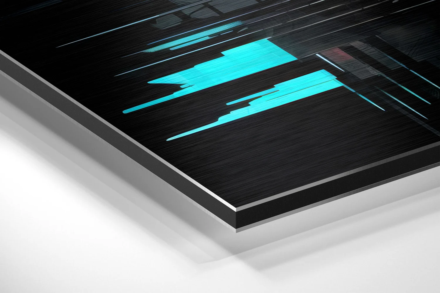 Abstract City Silhouette Brushed Aluminum Dibond Wall Art - Image 2