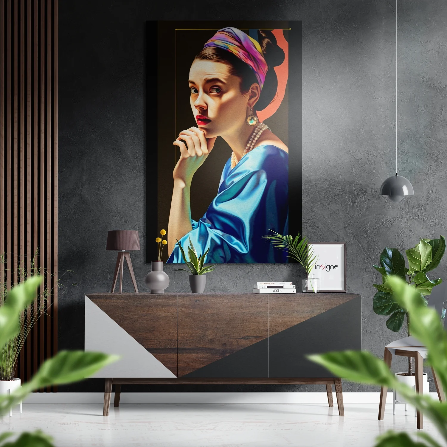 Girl with a Pearl Earring Brushed Aluminum Dibond Wall Art