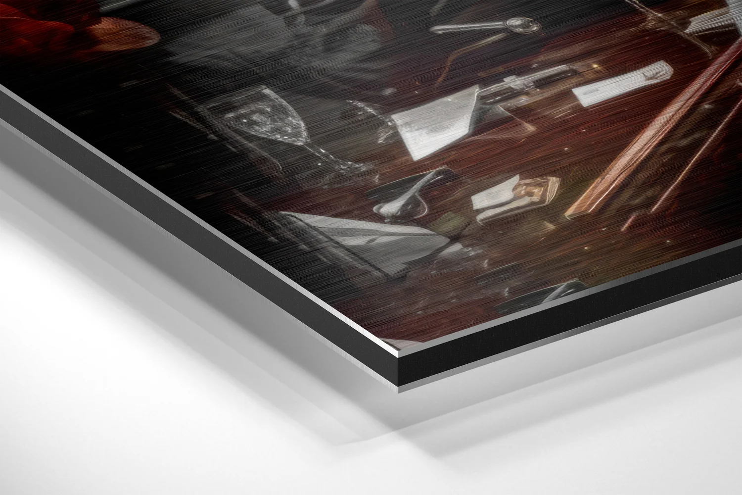 Woman in a Bar Brushed Aluminum Dibond Wall Art - Image 2