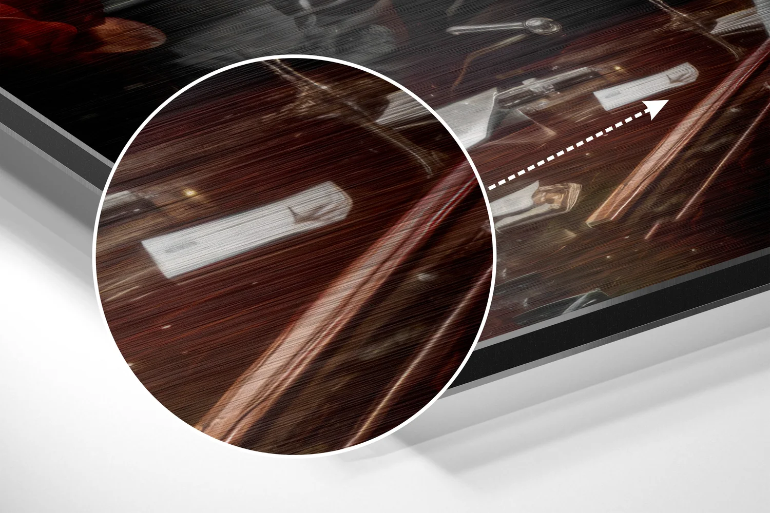 Woman in a Bar Brushed Aluminum Dibond Wall Art - Image 3