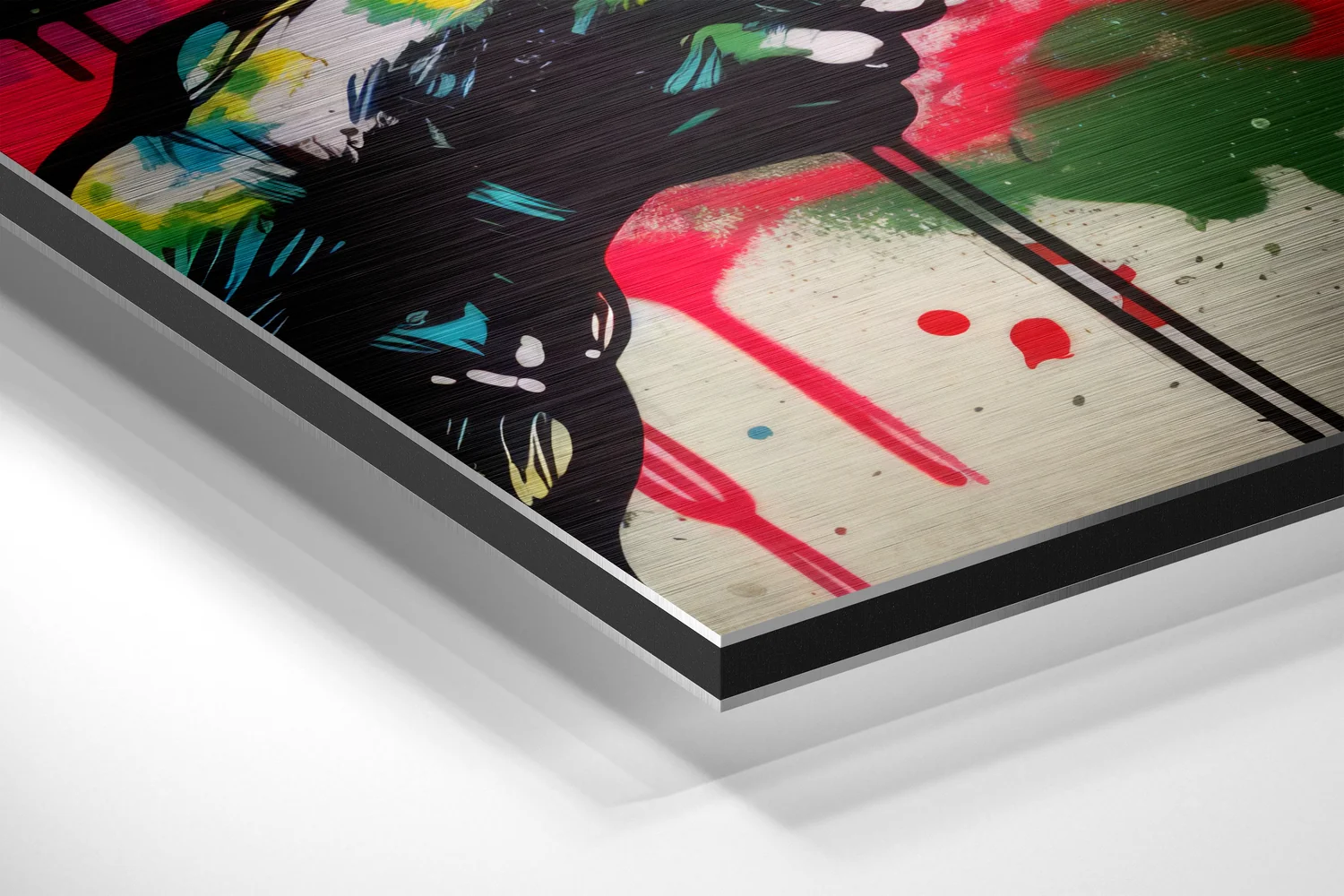 Gun and Roses Brushed Aluminum Dibond Wall Art - Image 2