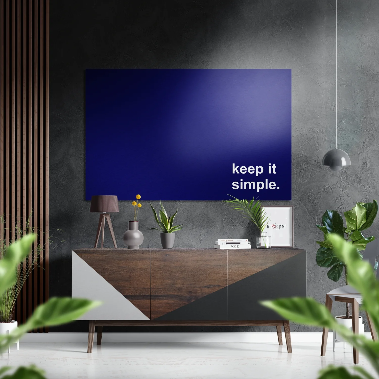 Keep It Simple Brushed Aluminum Dibond Wall Art