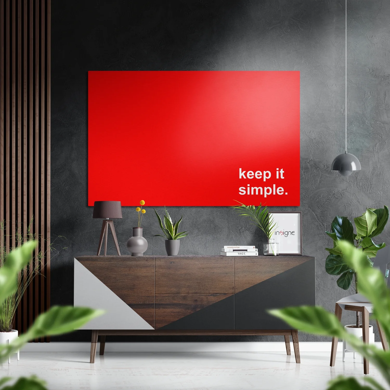 Keep It Simple Brushed Aluminum Dibond Wall Art