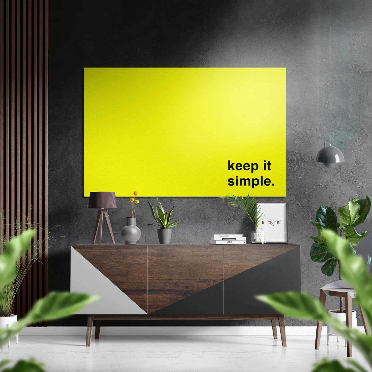 Keep It Simple Brushed Aluminum Dibond Wall Art