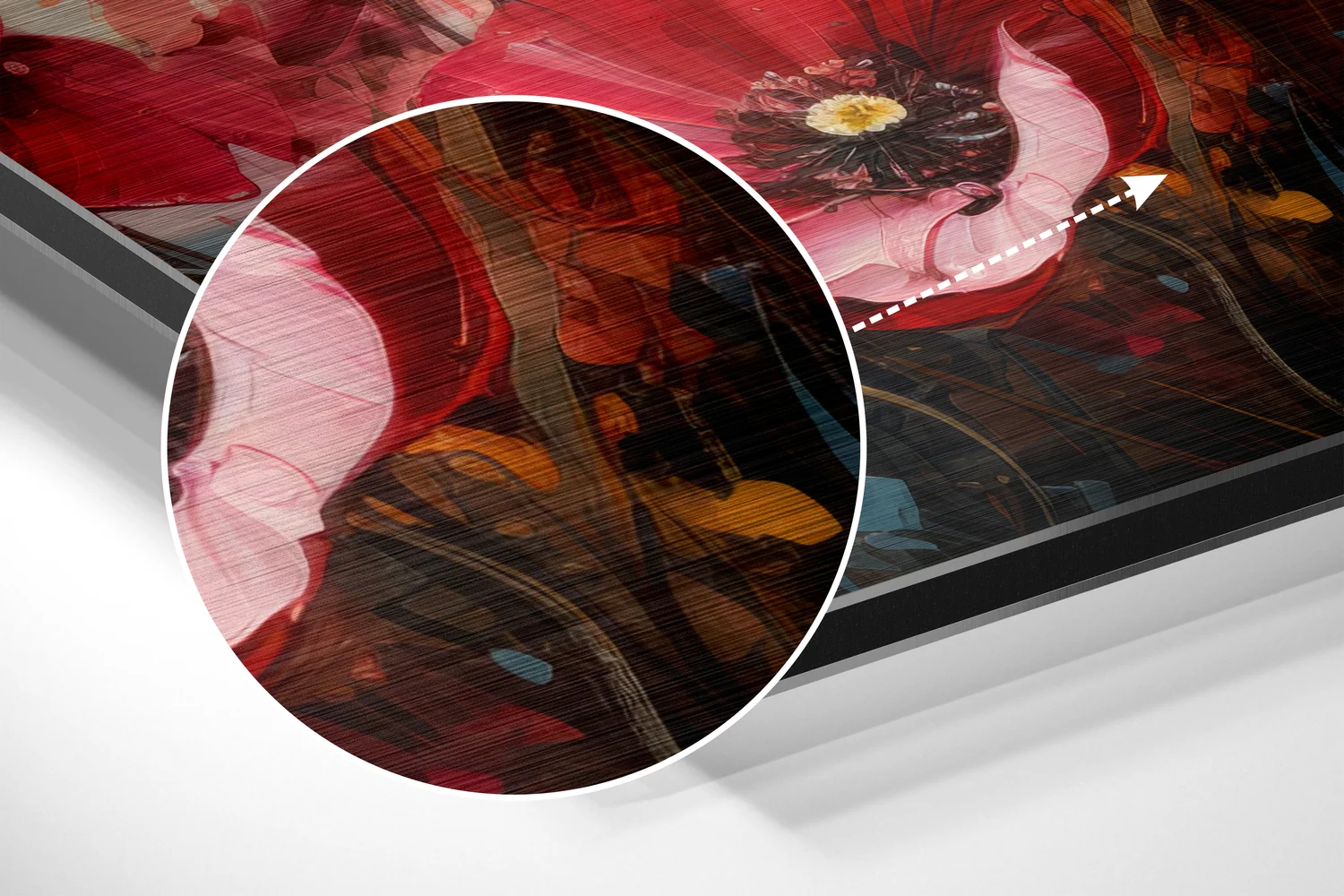 Poppies Brushed Aluminum Dibond Wall Art - Image 3
