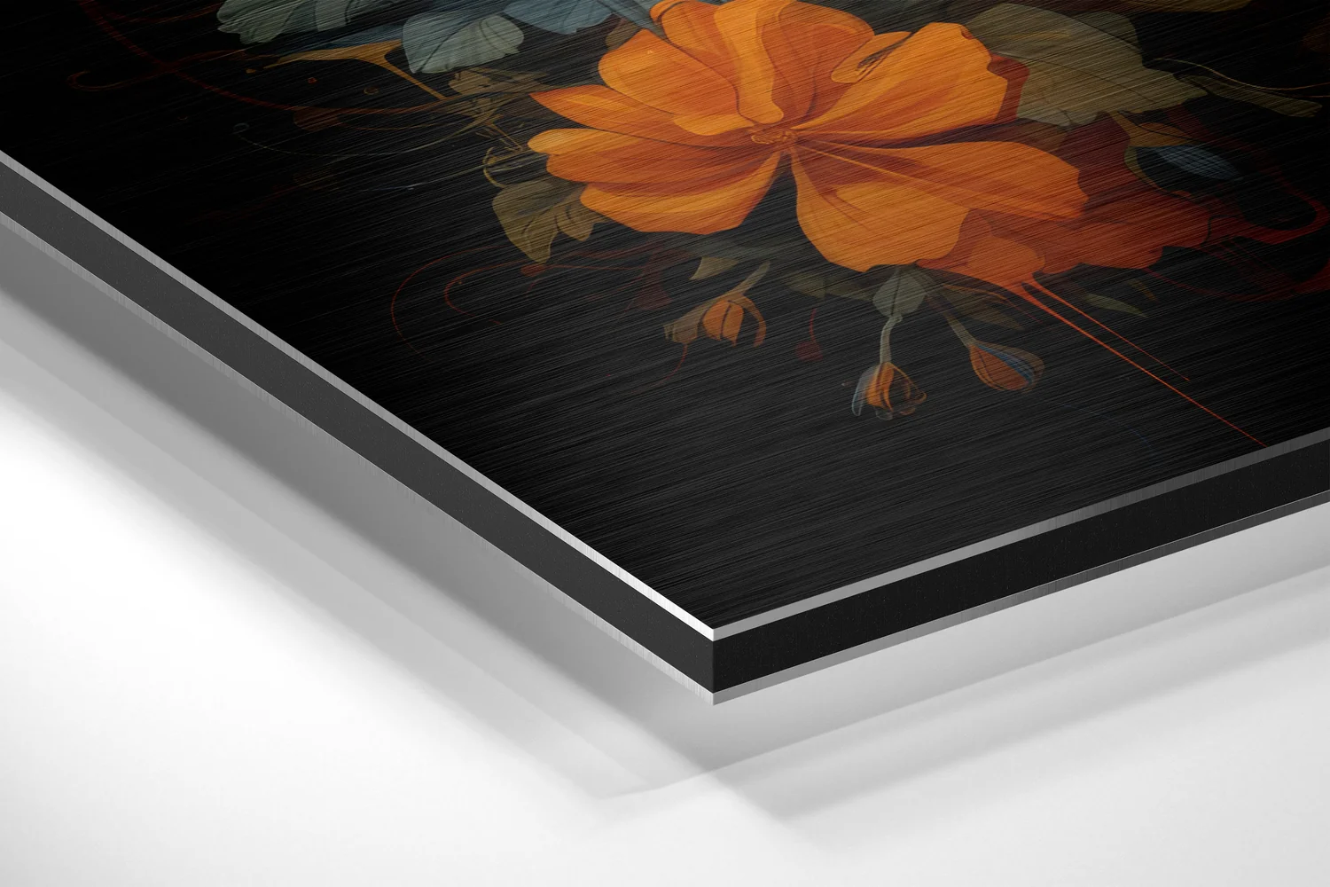 Deer in Flowers Brushed Aluminum Dibond Wall Art - Image 2