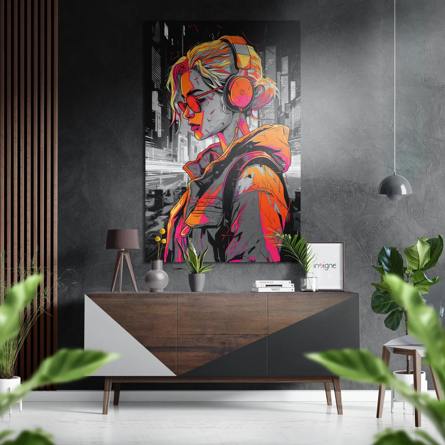 Woman and the Music Brushed Aluminum Dibond Wall Art