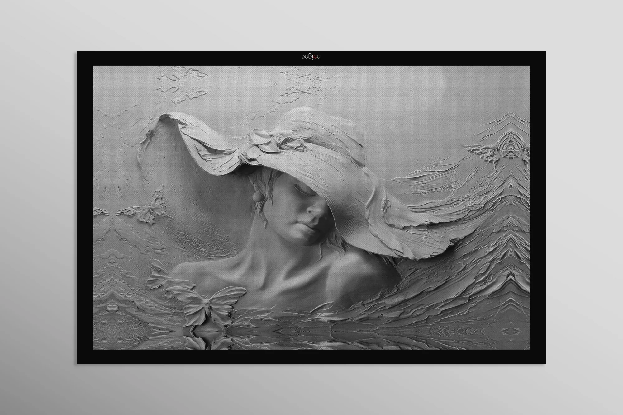 Alabaster Muse & Butterflies — 3D Haptic Embossed High-Gloss Luxury Wall Art - Image 10