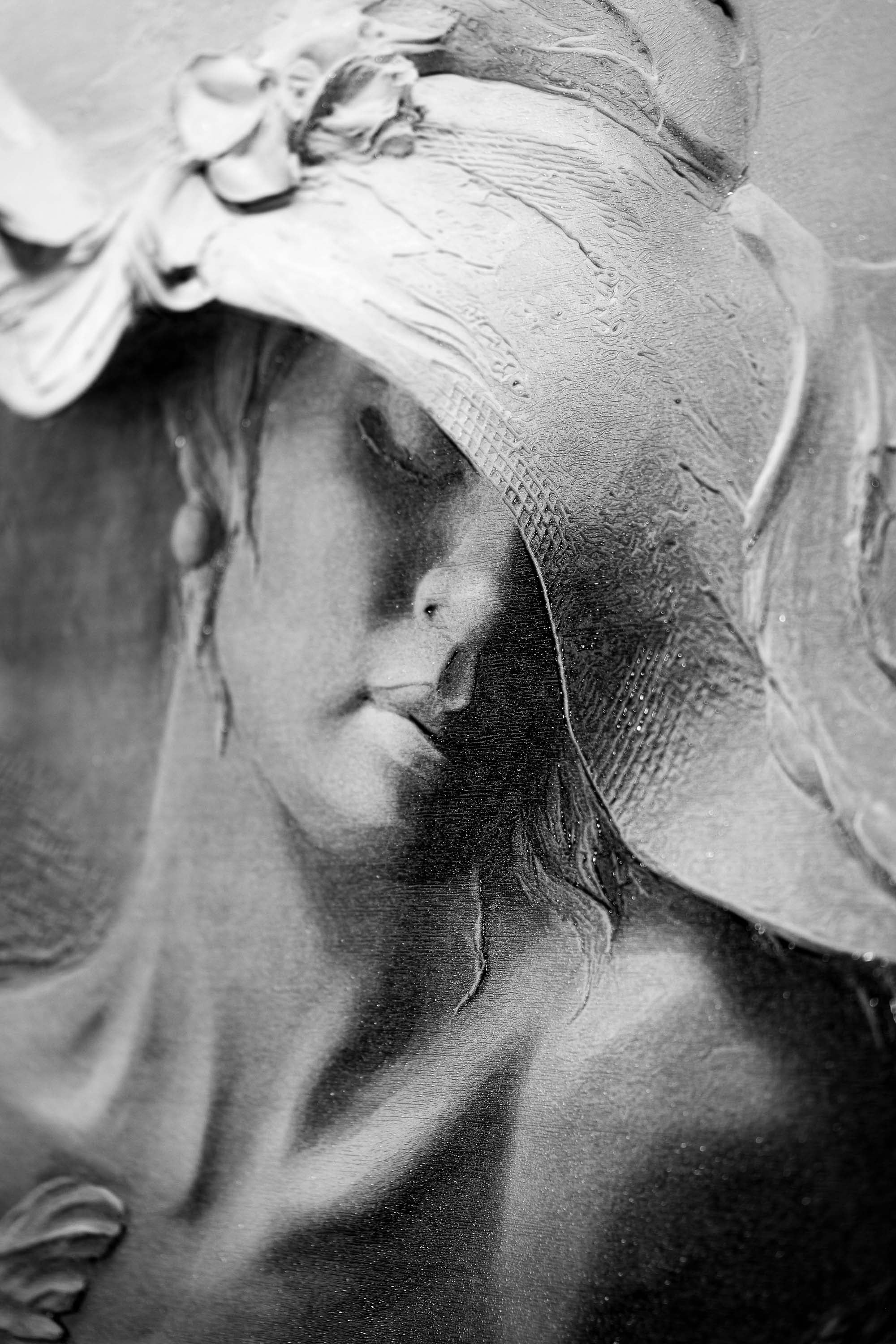 Alabaster Muse & Butterflies — 3D Haptic Embossed High-Gloss Luxury Wall Art - Image 3