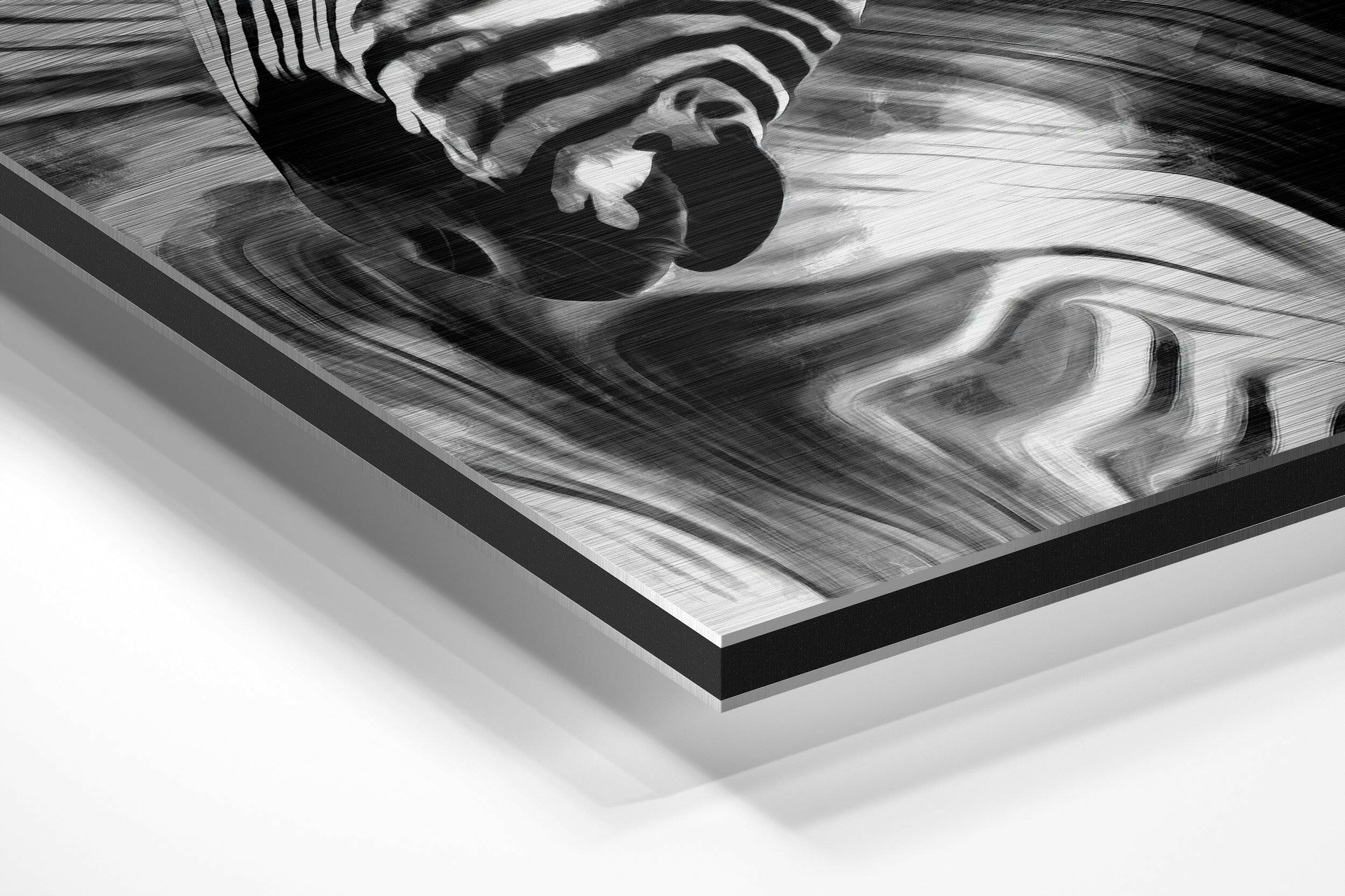 Zebra Brushed Aluminium Dibond Wall Art - Image 2
