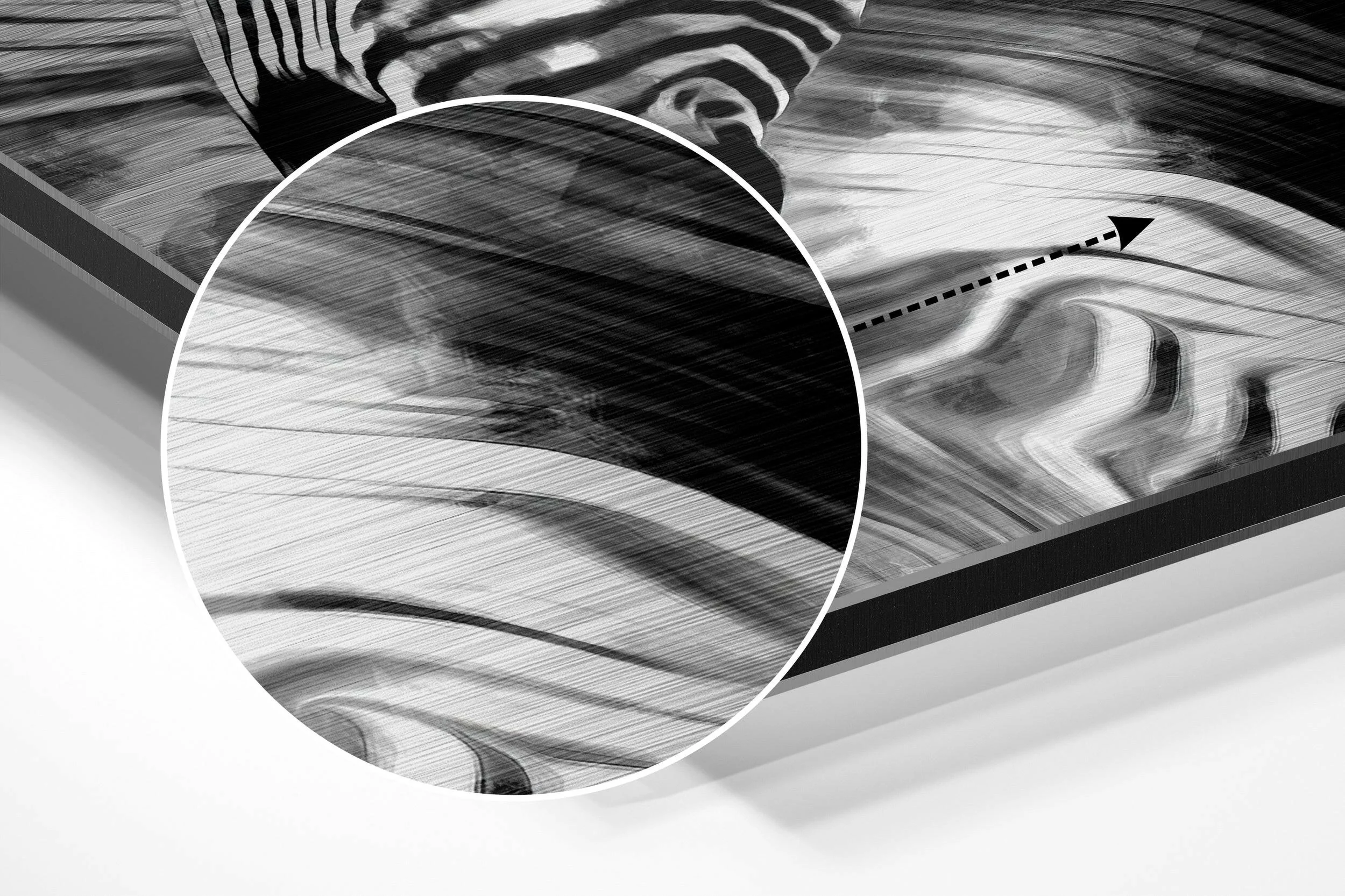 Zebra Brushed Aluminium Dibond Wall Art - Image 3