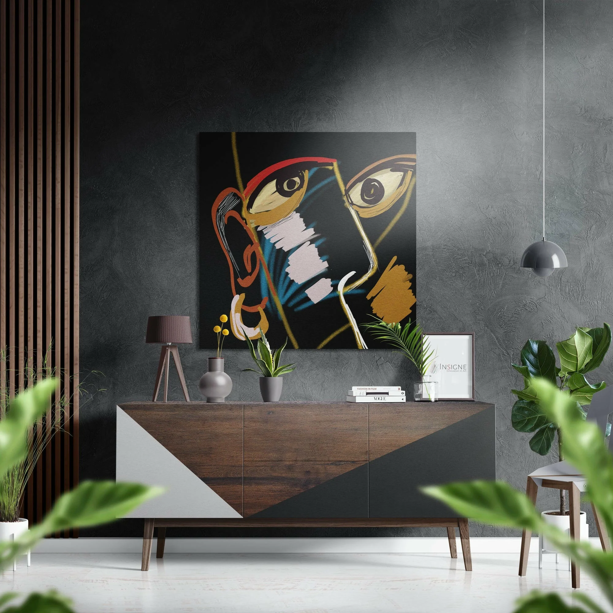 Picasso Style Brushed Aluminium Dibond Wall Art