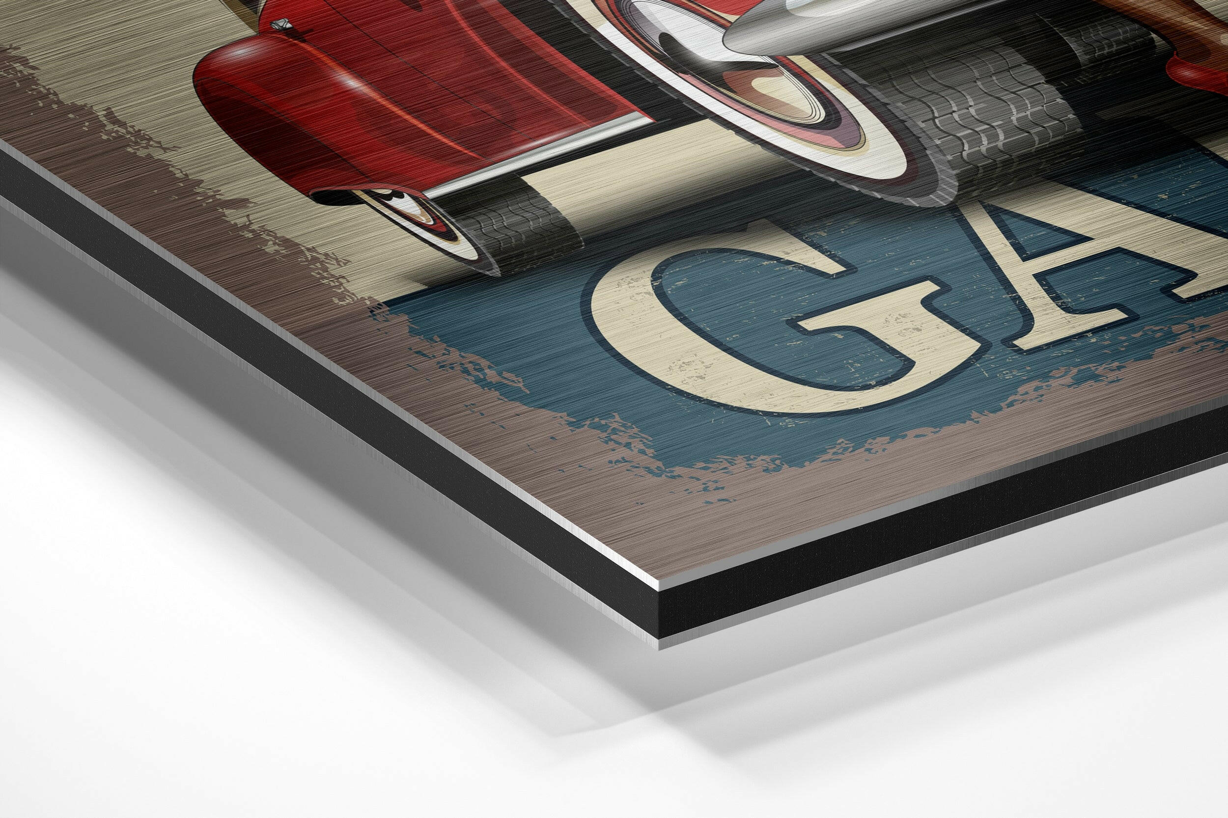 Vintage Garage Brushed Aluminium Dibond Wall Art - Image 2
