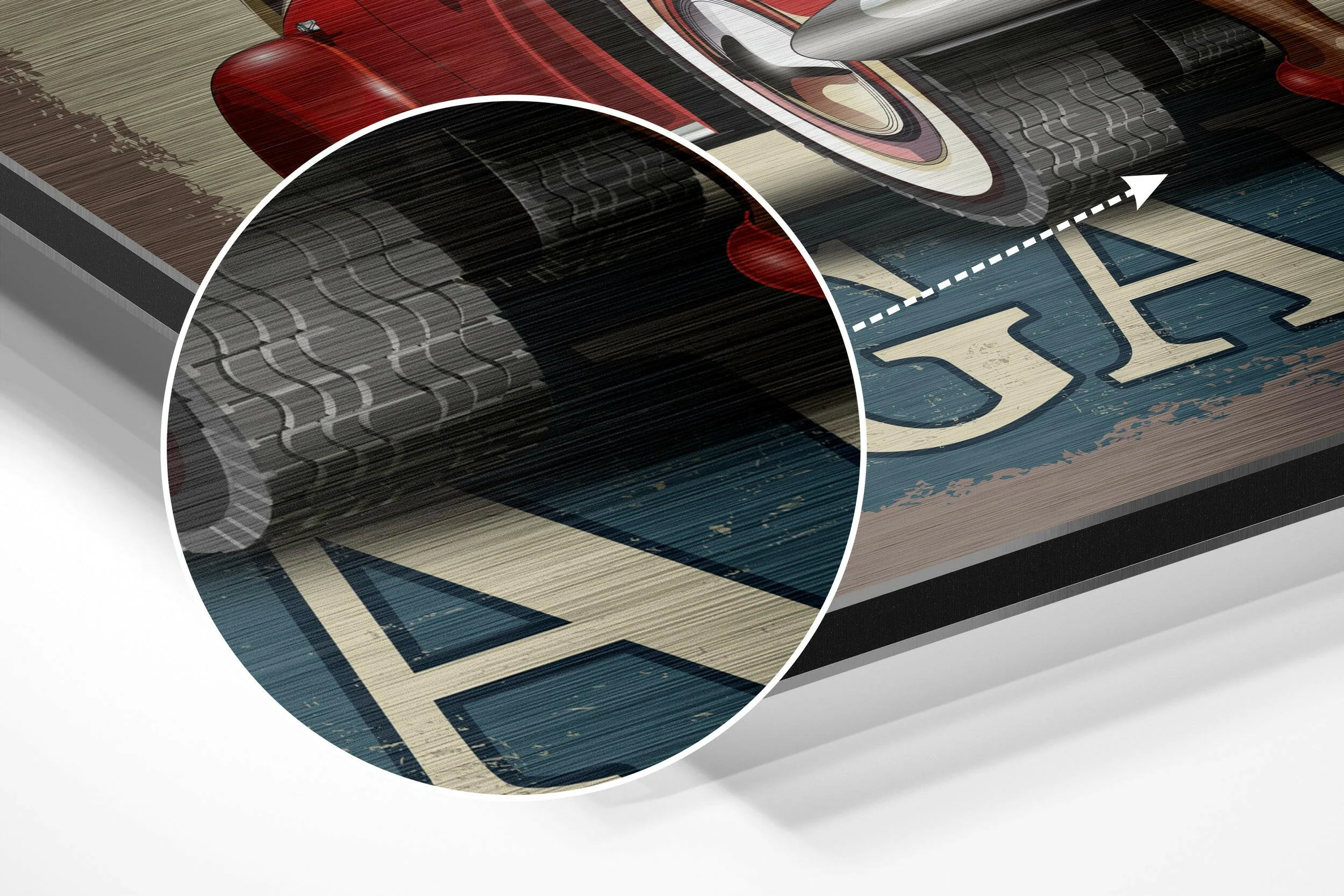 Vintage Garage Brushed Aluminium Dibond Wall Art - Image 3