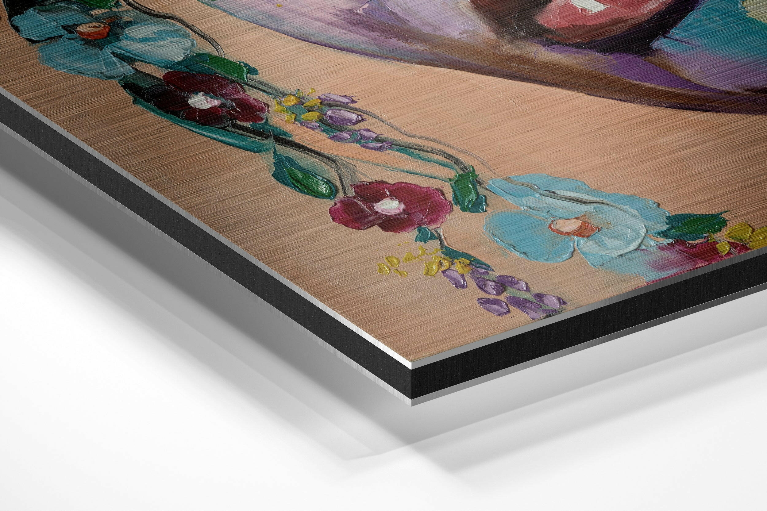 Woman of Flowers Brushed Aluminium Dibond Wall Art - Image 2