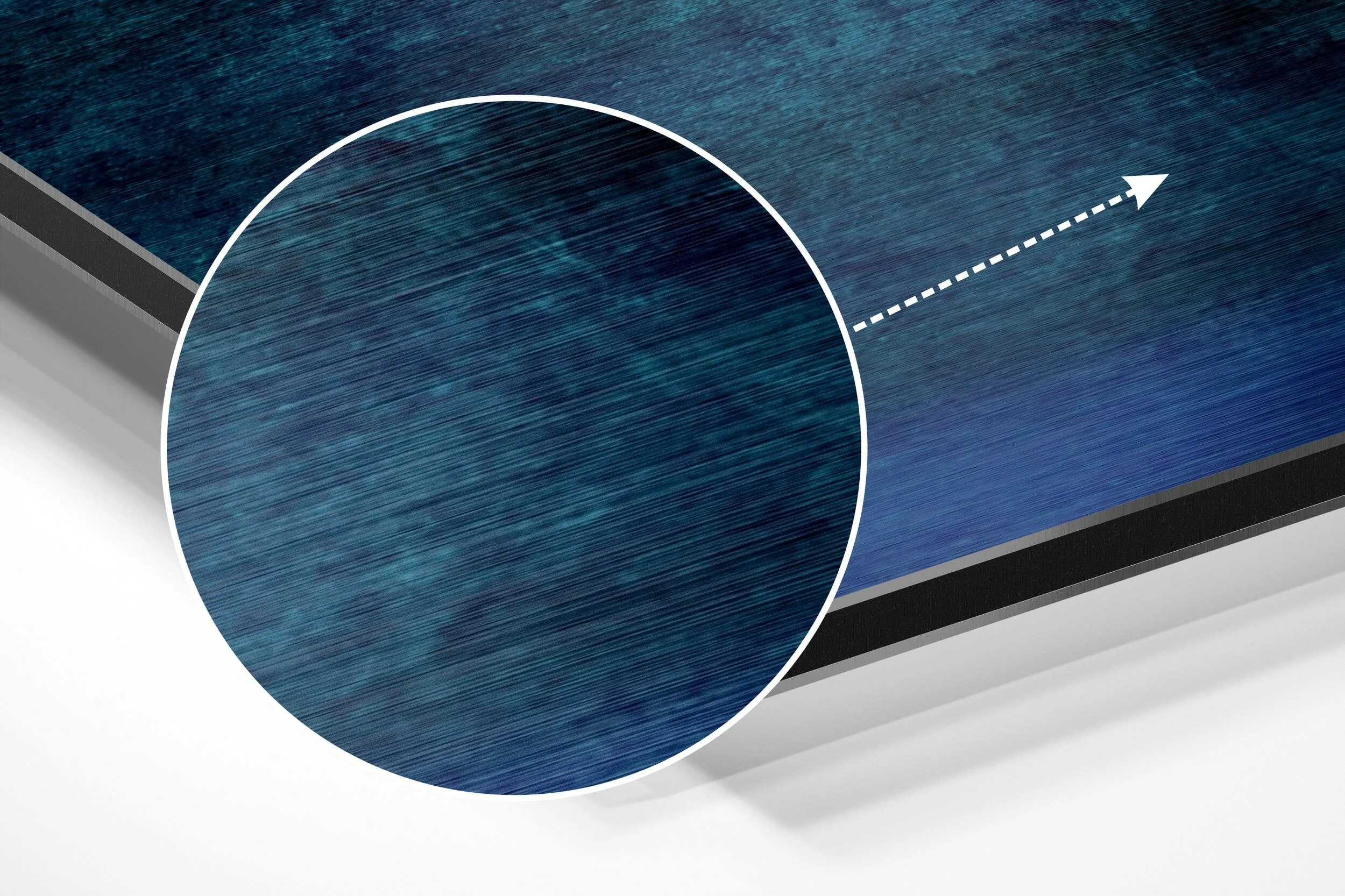 Blue Cascades Brushed Aluminium Dibond Wall Art - Image 3