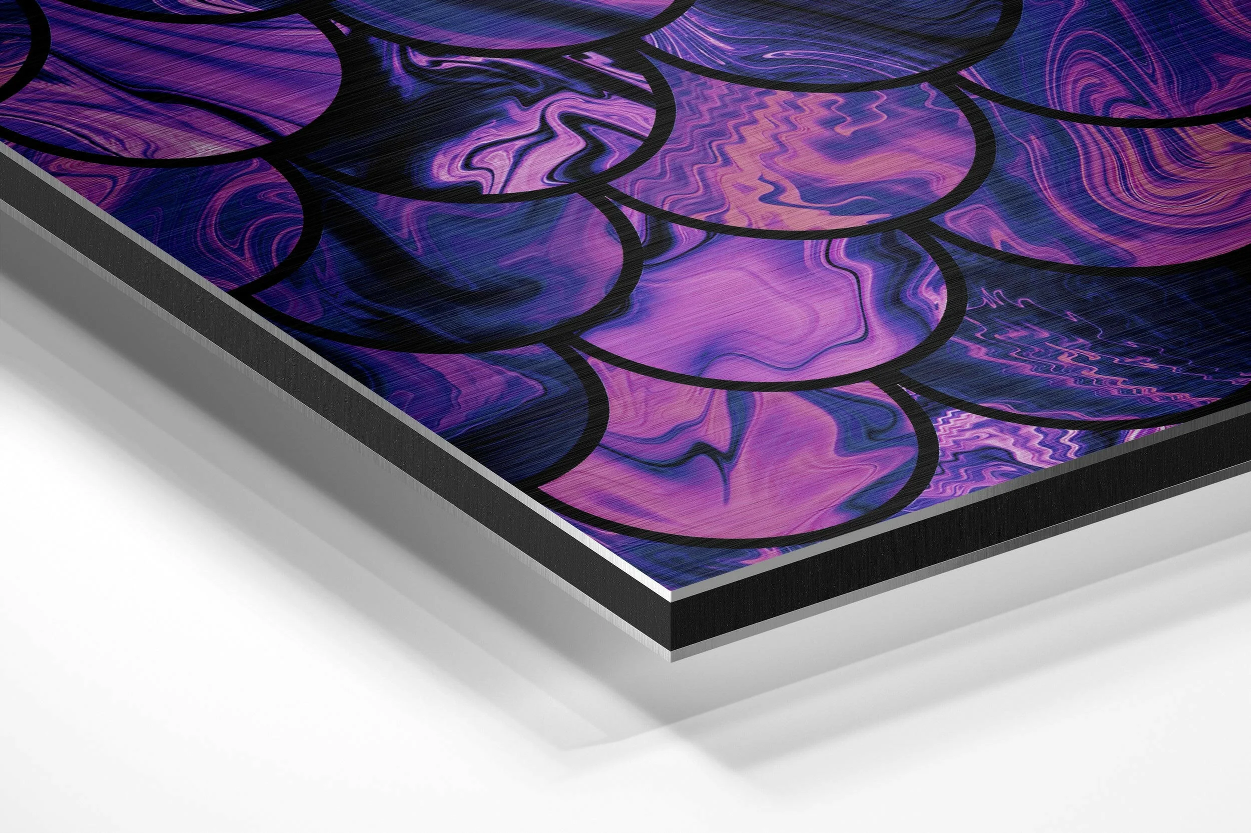 Purple Drops Brushed Aluminium Dibond Wall Art - Image 2