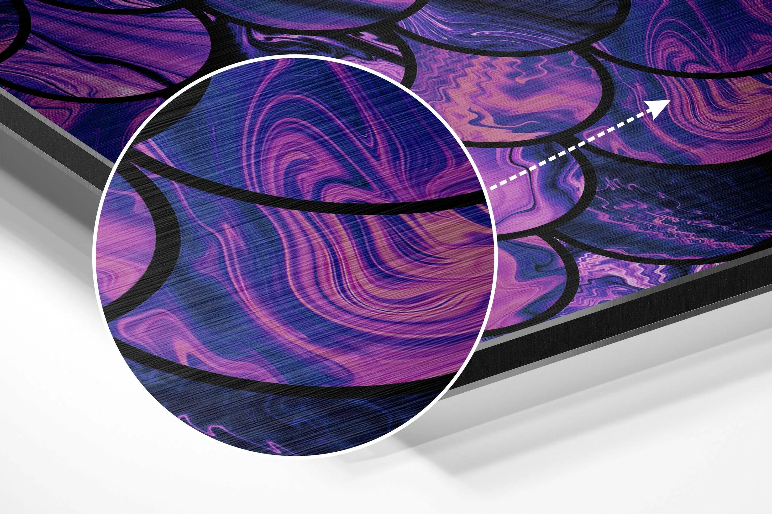 Purple Drops Brushed Aluminium Dibond Wall Art - Image 3