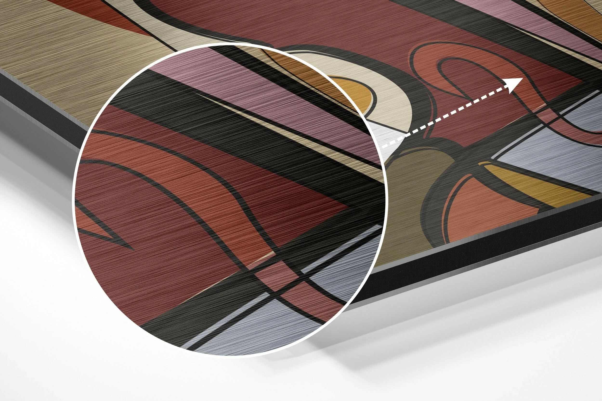 Picasso Style Brushed Aluminium Dibond Wall Art - Image 3