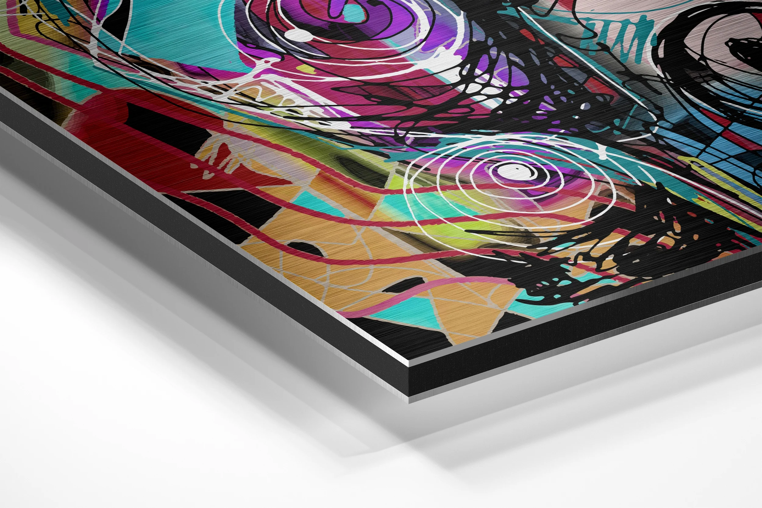 Picasso Style Brushed Aluminium Dibond Wall Art - Image 2