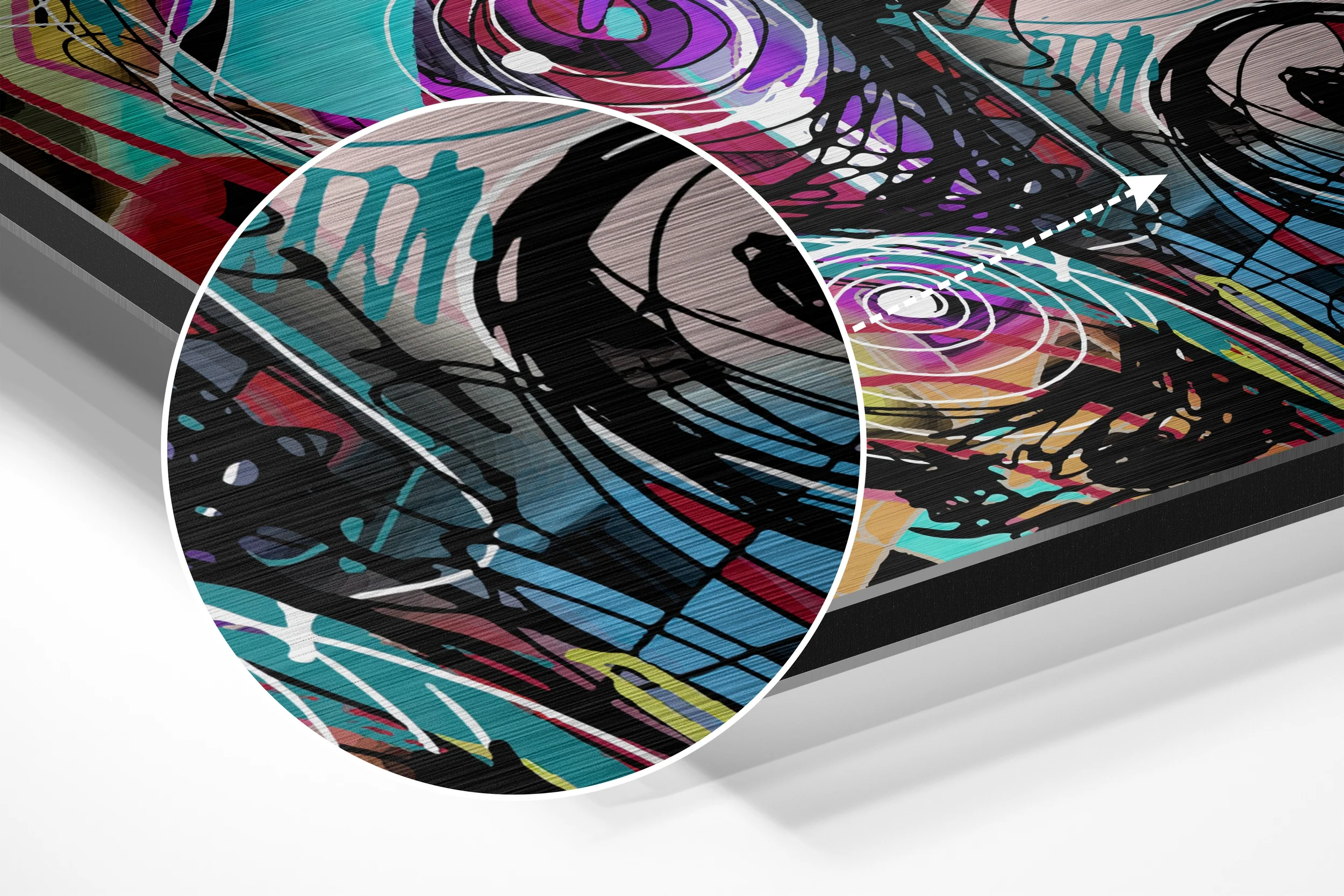 Picasso Style Brushed Aluminium Dibond Wall Art - Image 3
