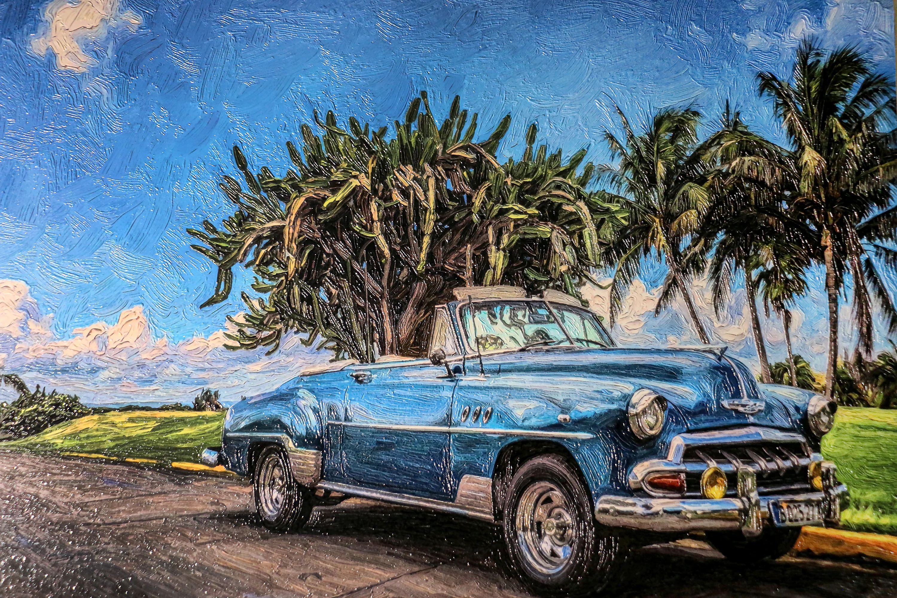Azure Classic Cruise — 3D Haptic Embossed High-Gloss Luxury Wall Art - Image 5