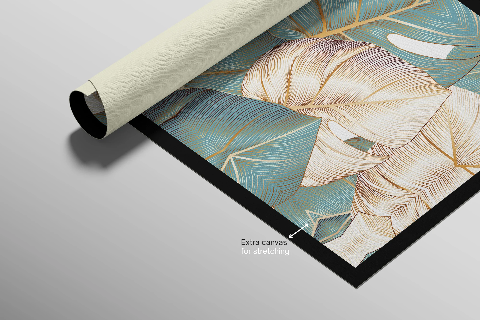Azure Gilded Monstera — 3D Haptic Embossed High-Gloss Luxury Wall Art - Image 8