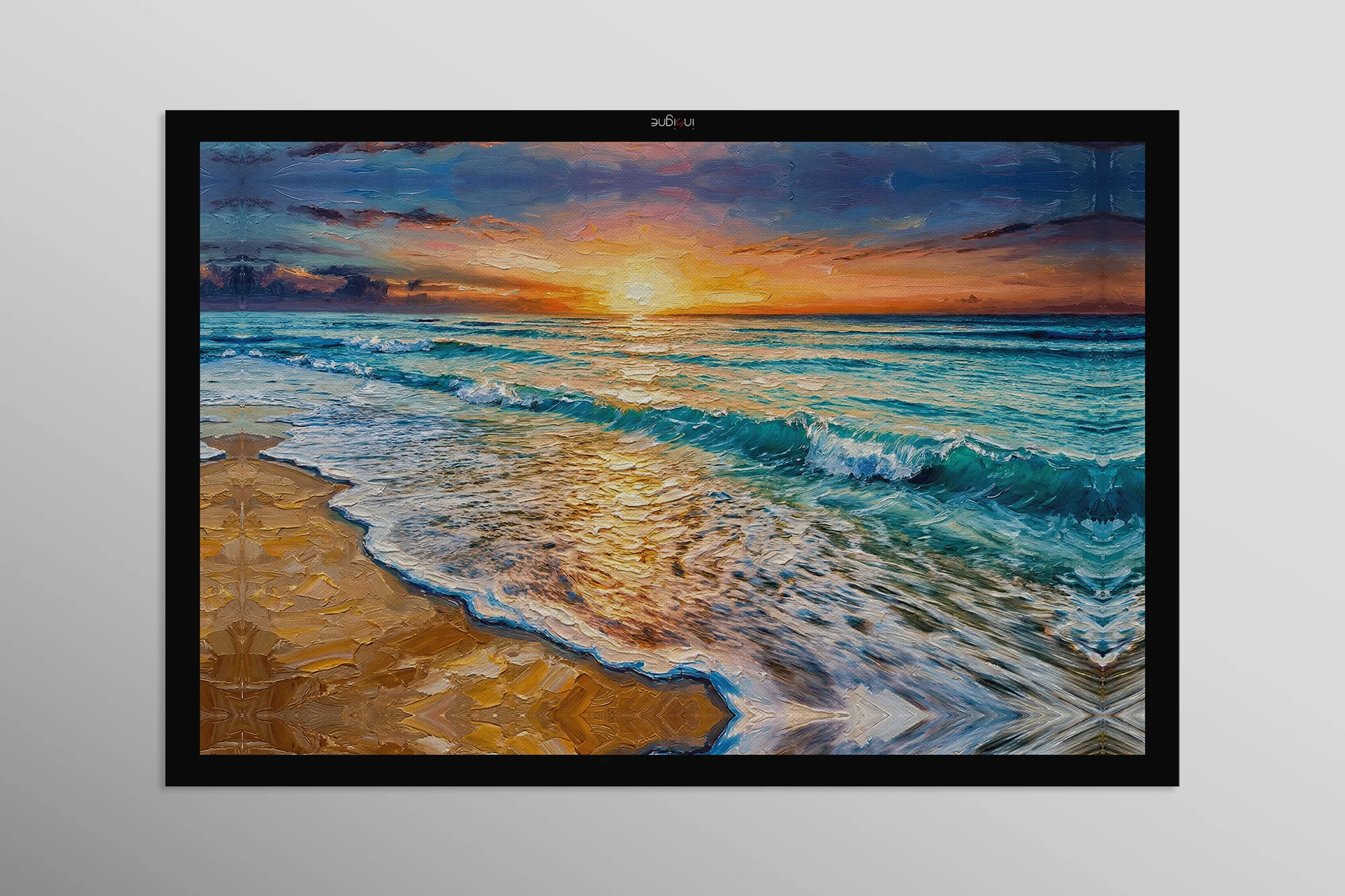 Azure Shoreline Radiance — 3D Haptic Embossed High-Gloss Luxury Wall Art - Image 13