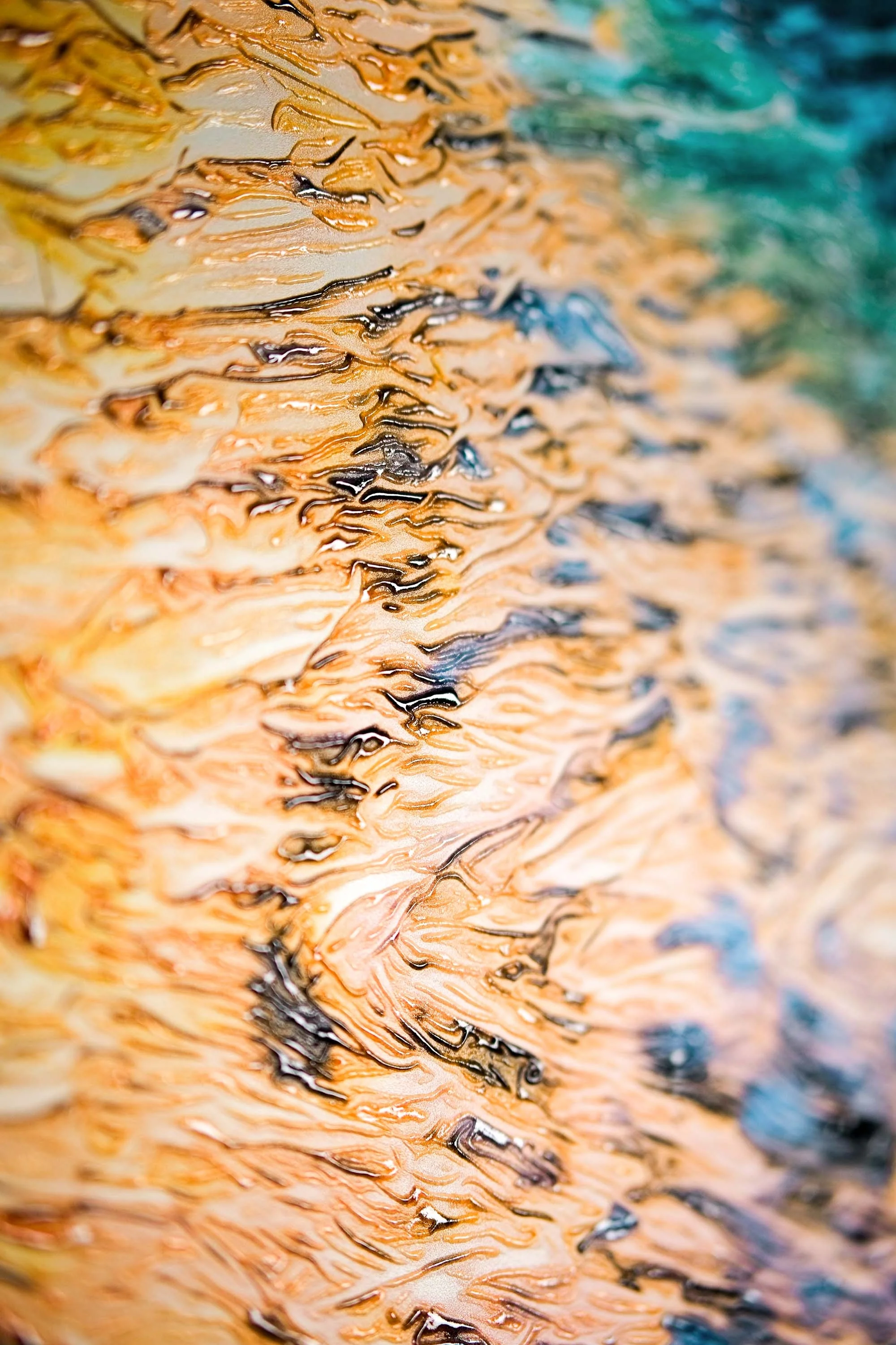 Azure Shoreline Radiance — 3D Haptic Embossed High-Gloss Luxury Wall Art - Image 3