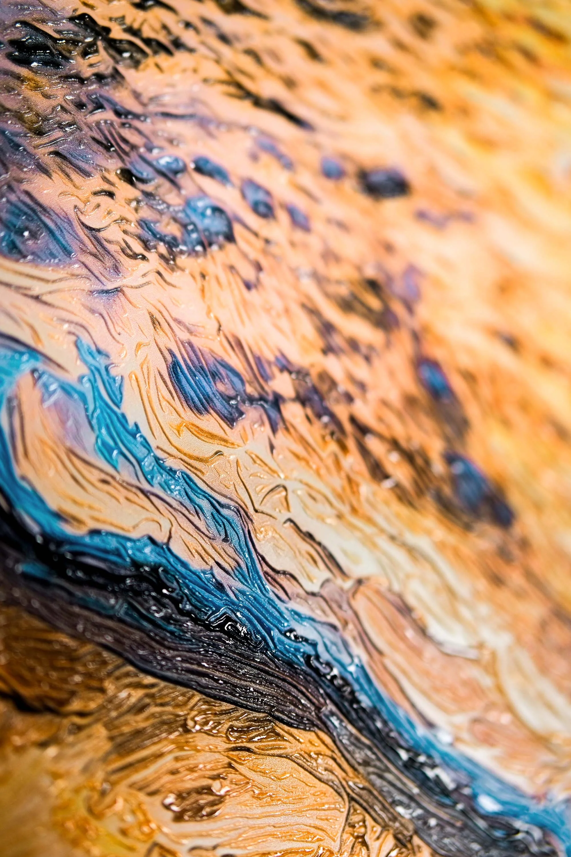 Azure Shoreline Radiance — 3D Haptic Embossed High-Gloss Luxury Wall Art - Image 4