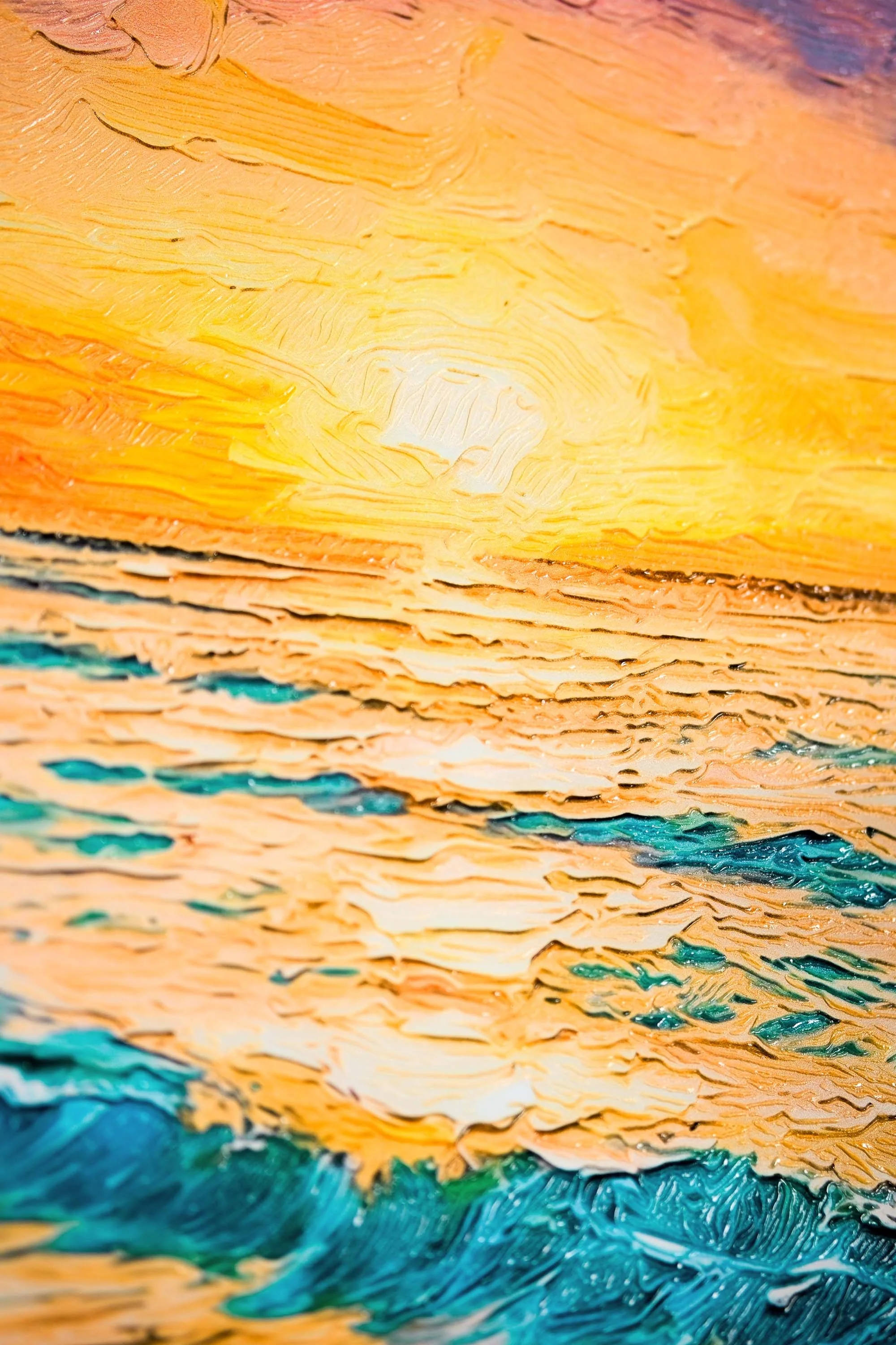 Azure Shoreline Radiance — 3D Haptic Embossed High-Gloss Luxury Wall Art - Image 5
