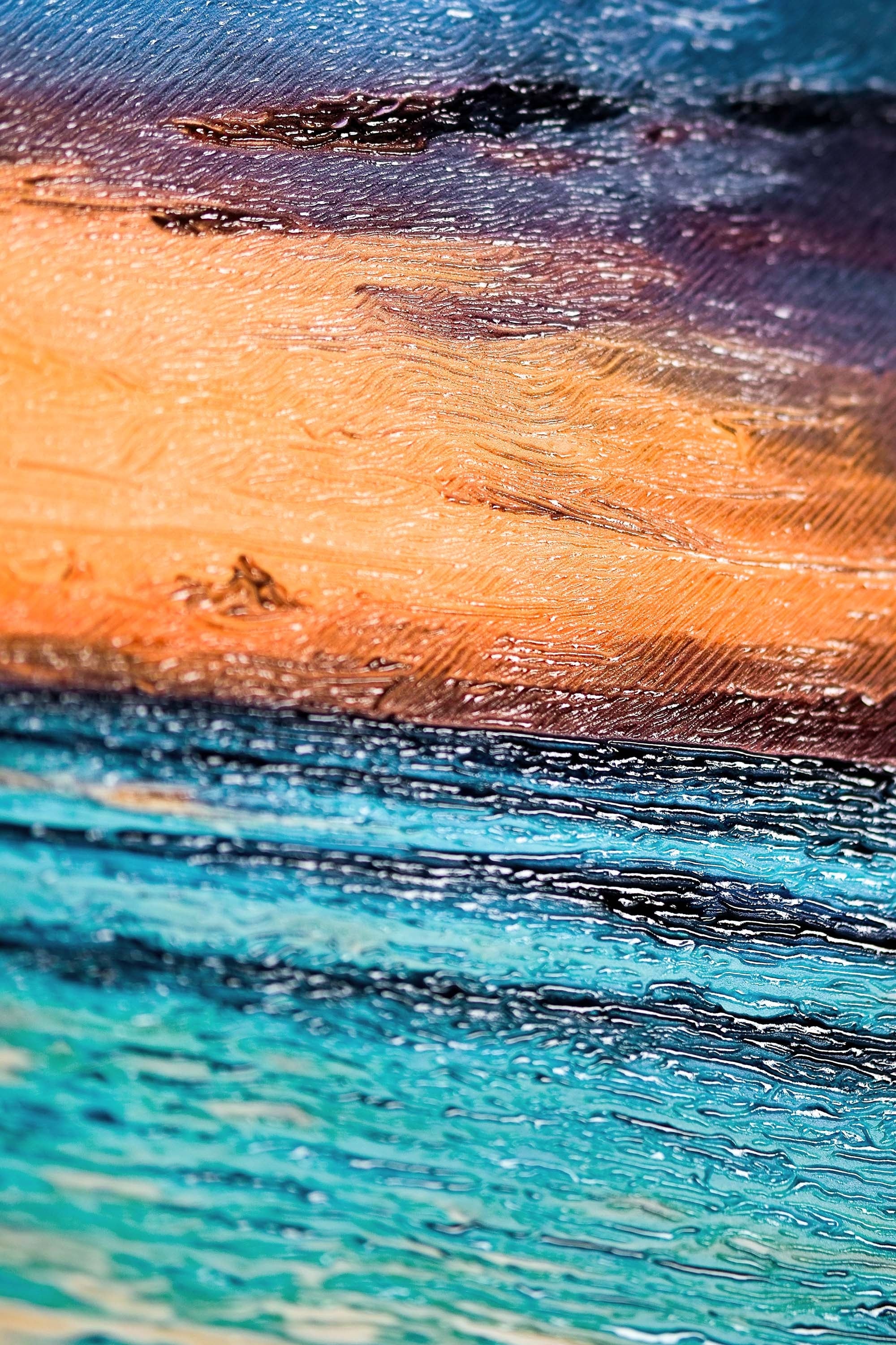 Azure Shoreline Radiance — 3D Haptic Embossed High-Gloss Luxury Wall Art - Image 8