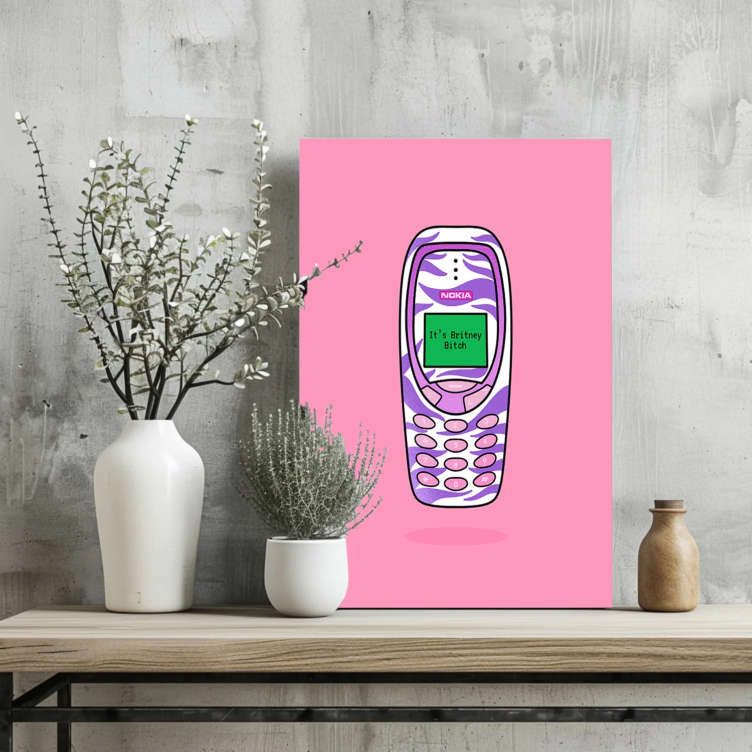 Retro Cell Phone Aluminum Print - Image 2