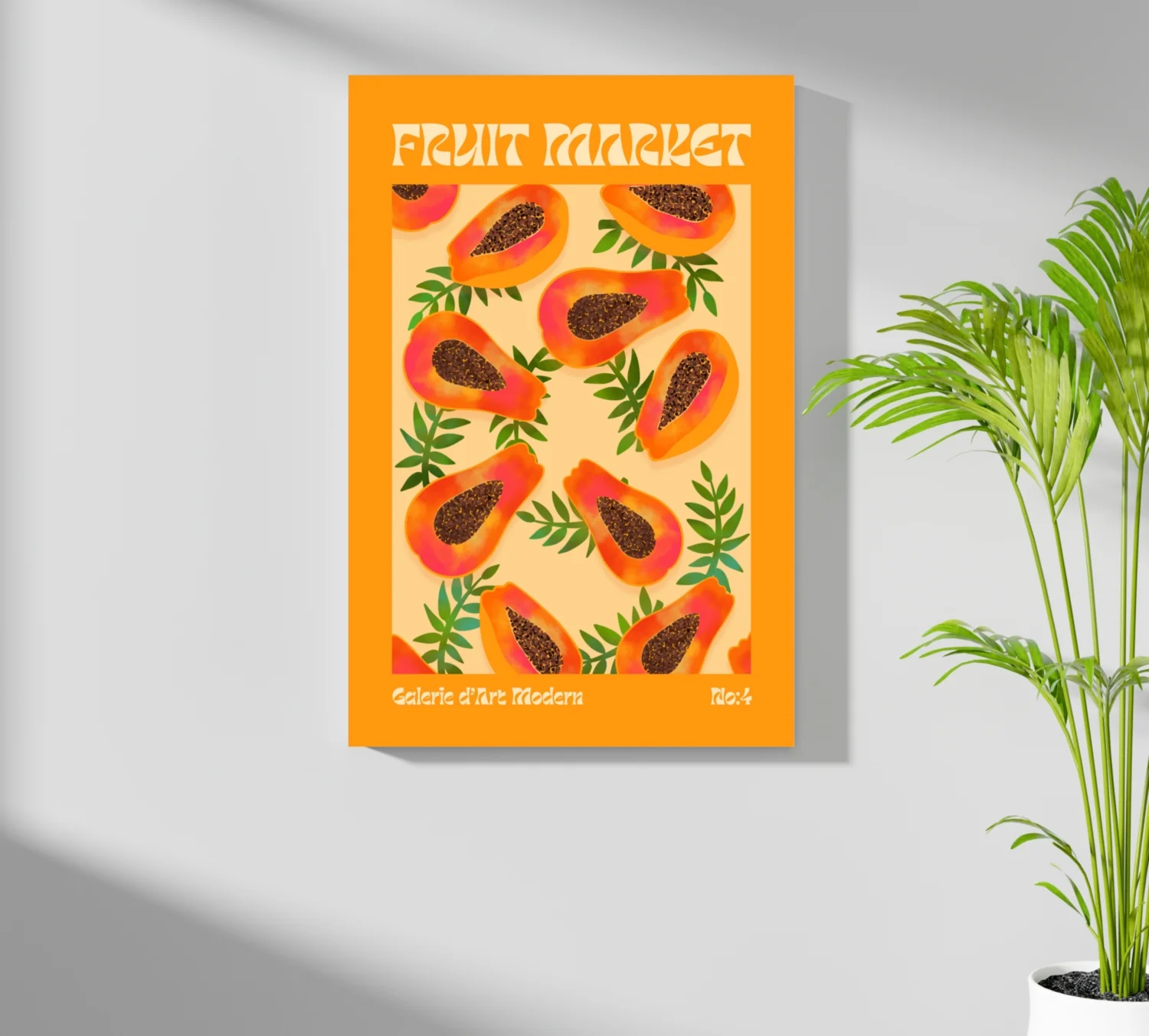 Modern Art Gallery Papayas Aluminum Print - Image 7