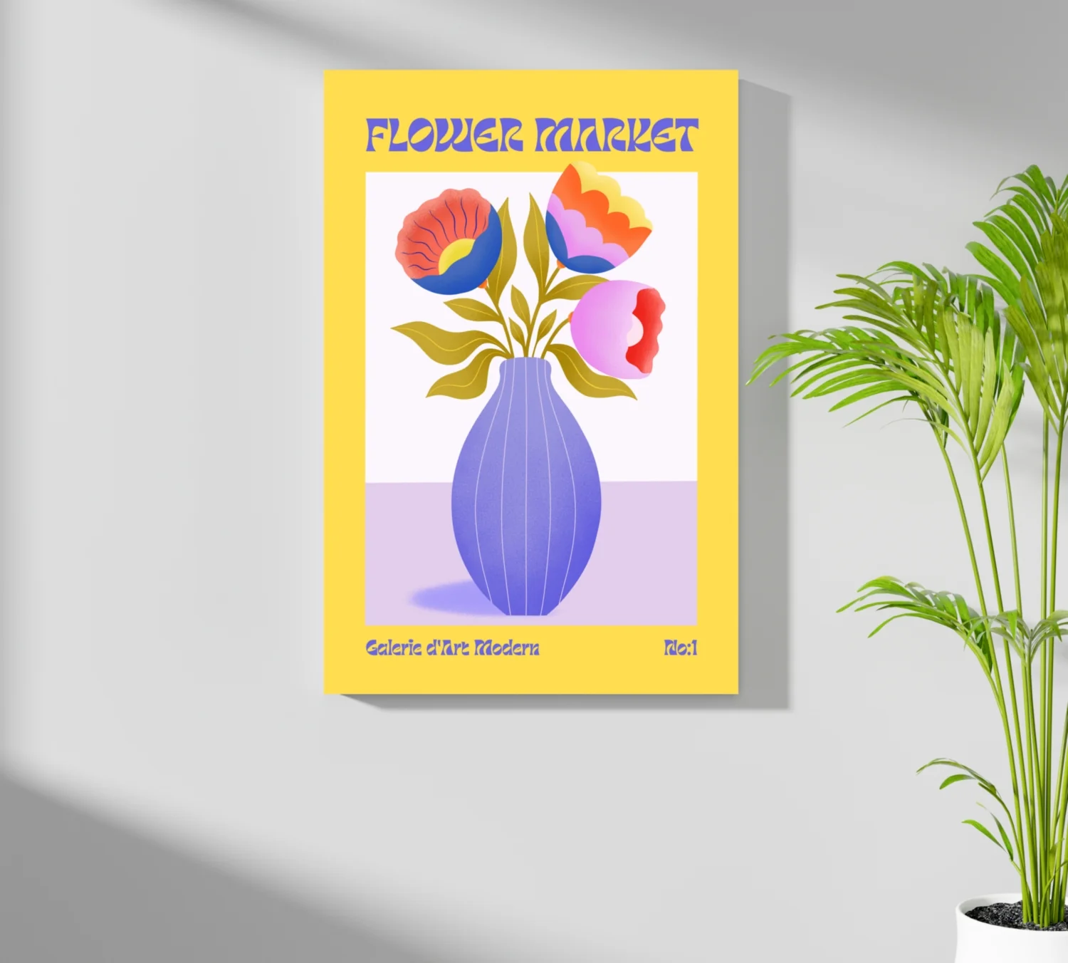 Modern Art Gallery Flower Aluminum Print - Image 7