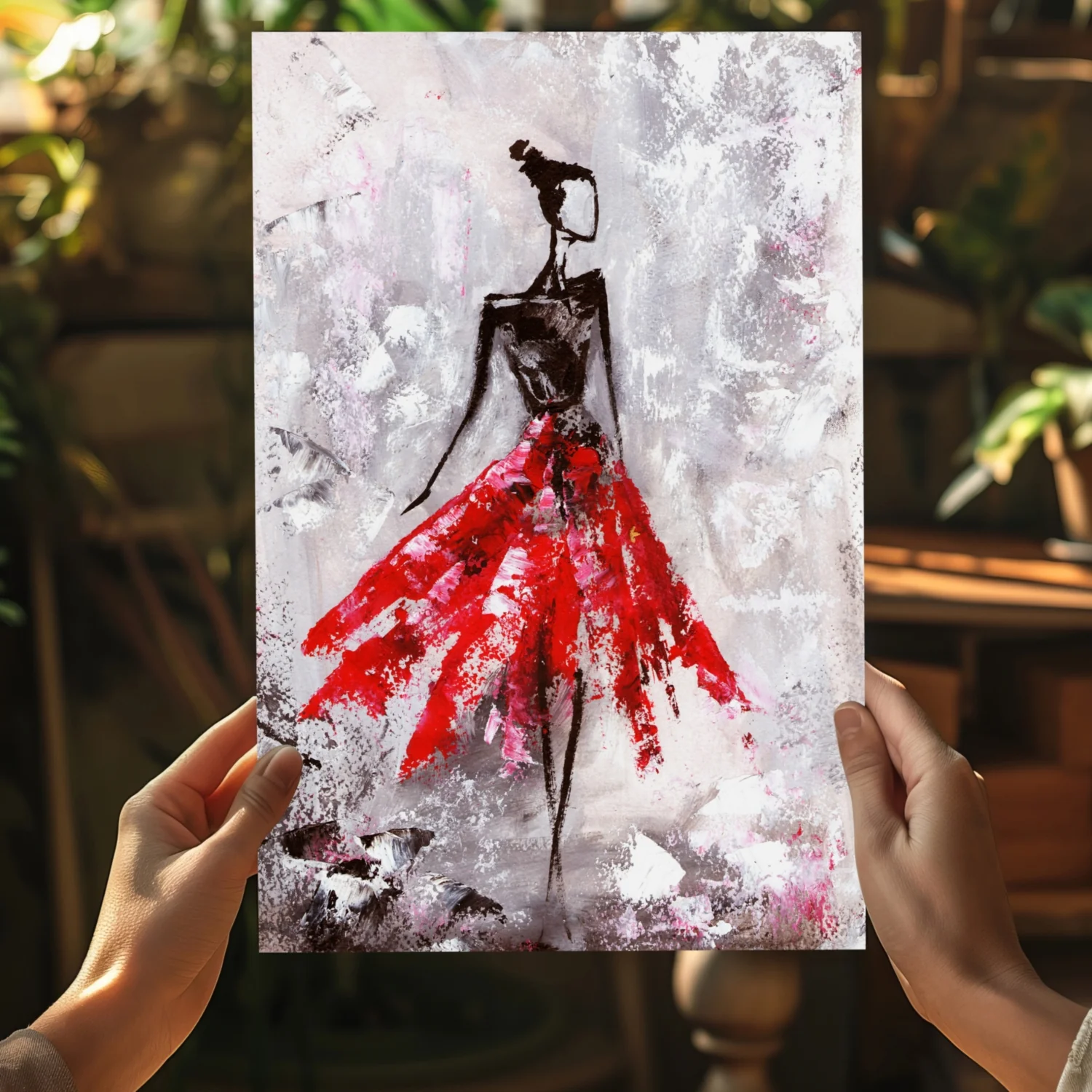 Lady in Red Dress Aluminum Print - Image 5