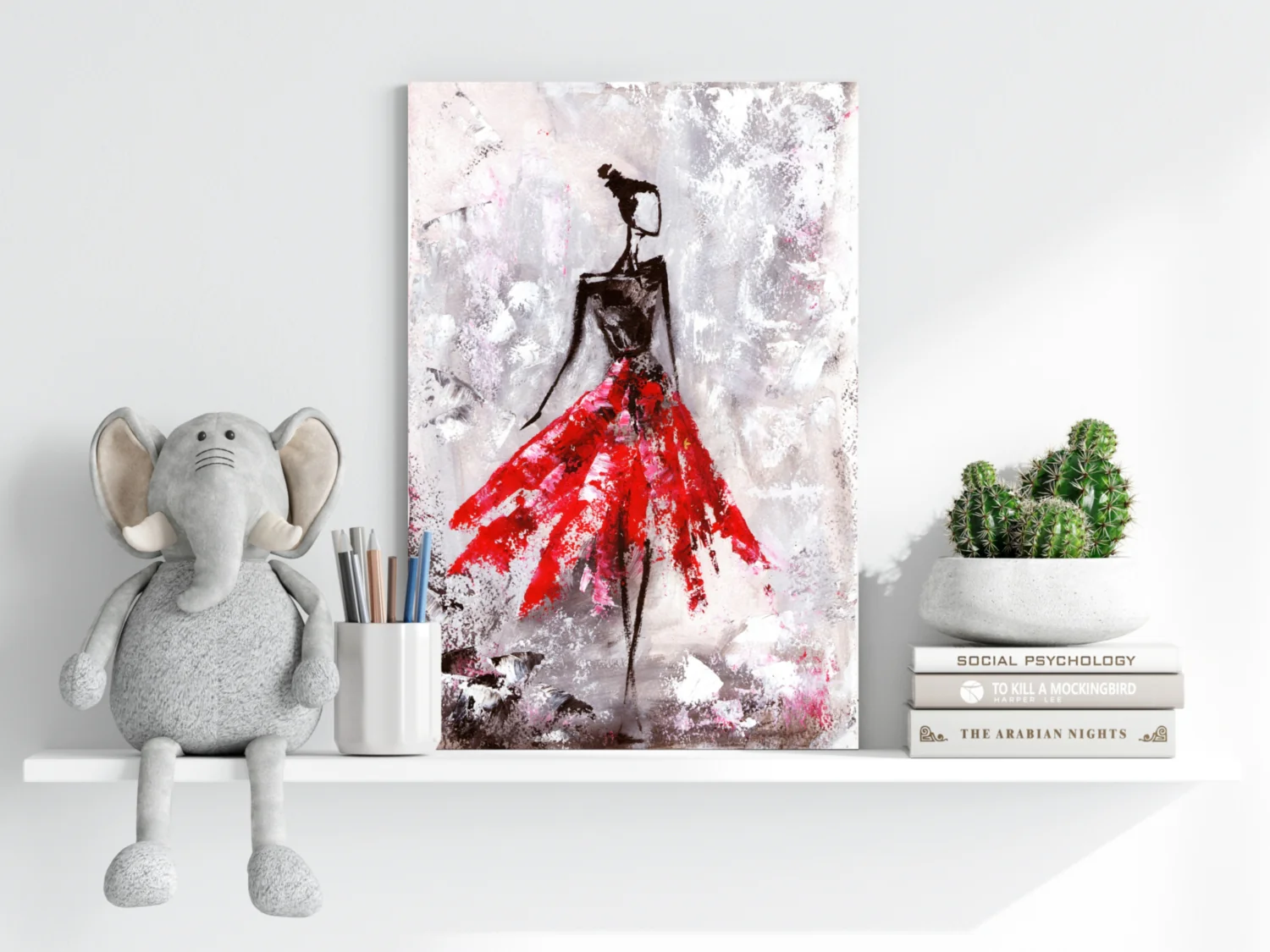 Lady in Red Dress Aluminum Print - Image 6