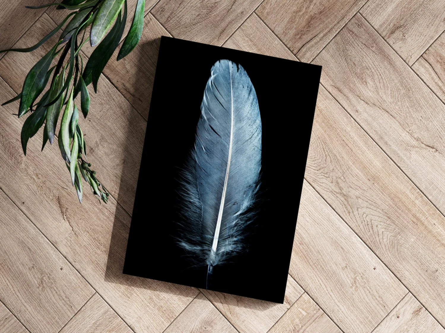 Blue Feather Aluminum Print - Image 3