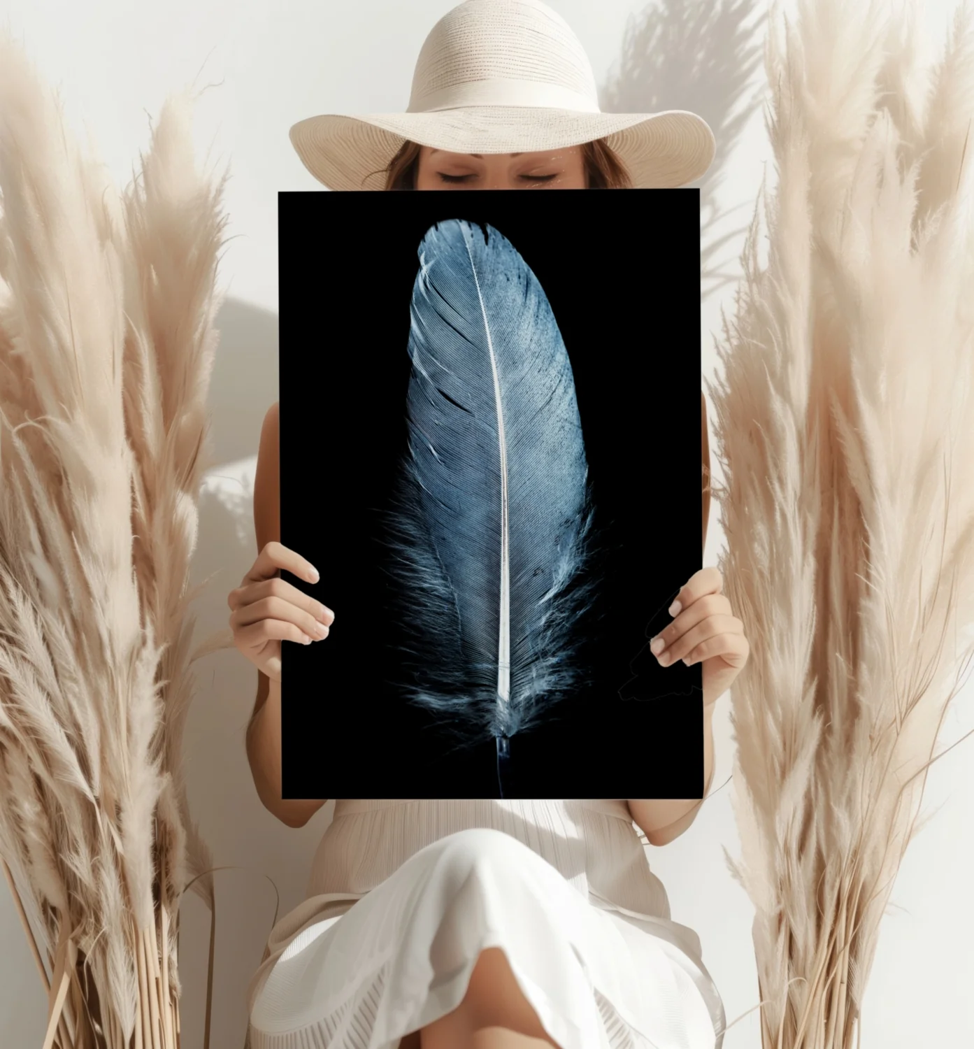 Blue Feather Aluminum Print - Image 4