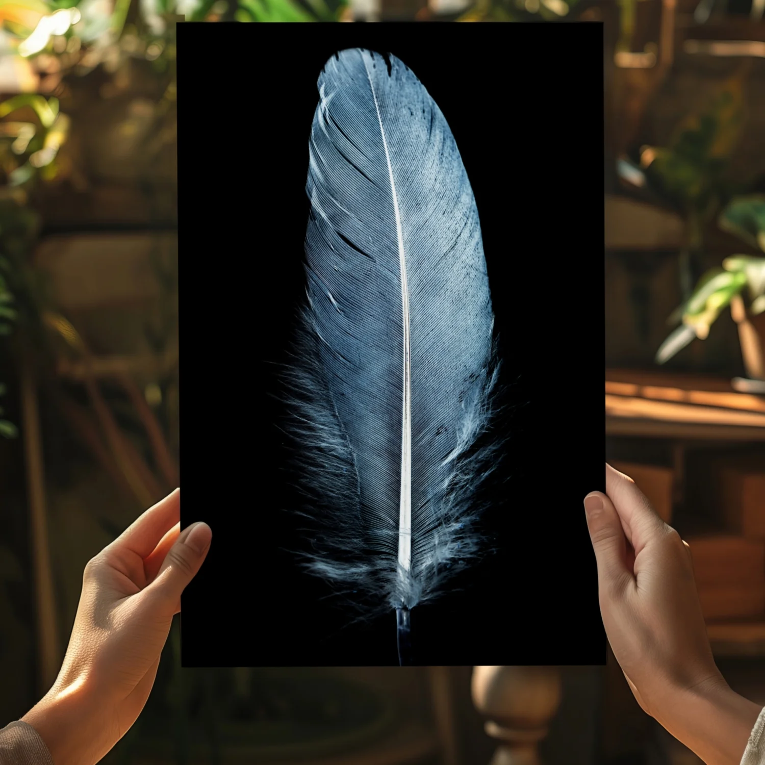 Blue Feather Aluminum Print - Image 5
