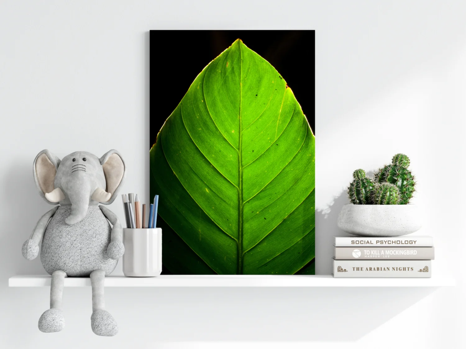 Green Leaf Aluminum Print - Image 6