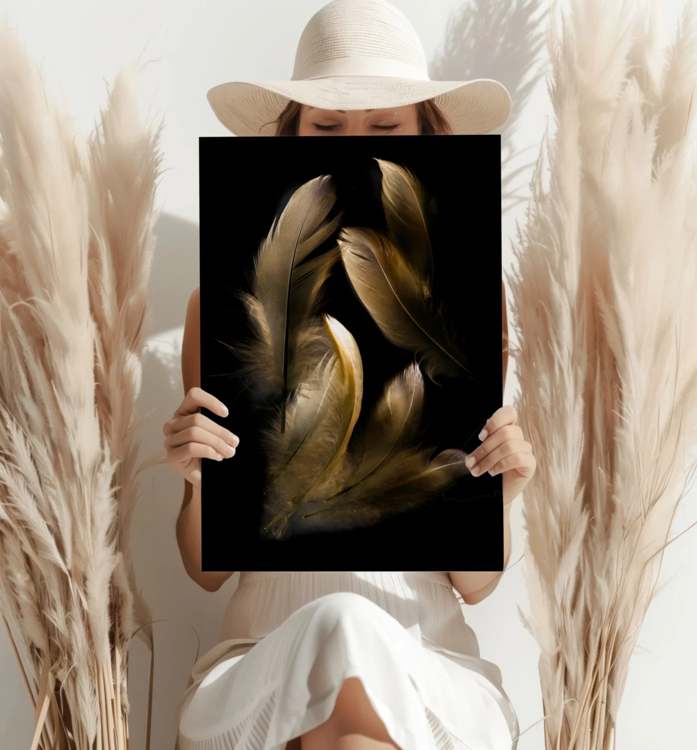 Bronze Feather Aluminum Print - Image 4