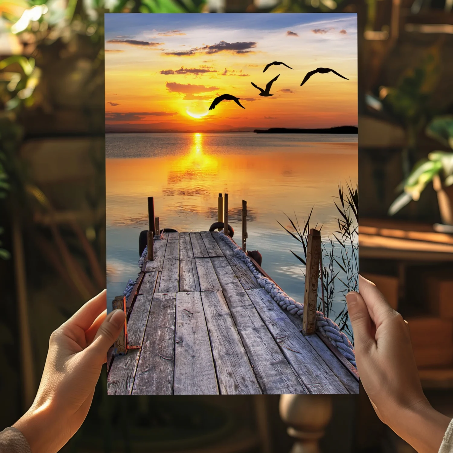Sunset Lake View Aluminum Print - Image 5