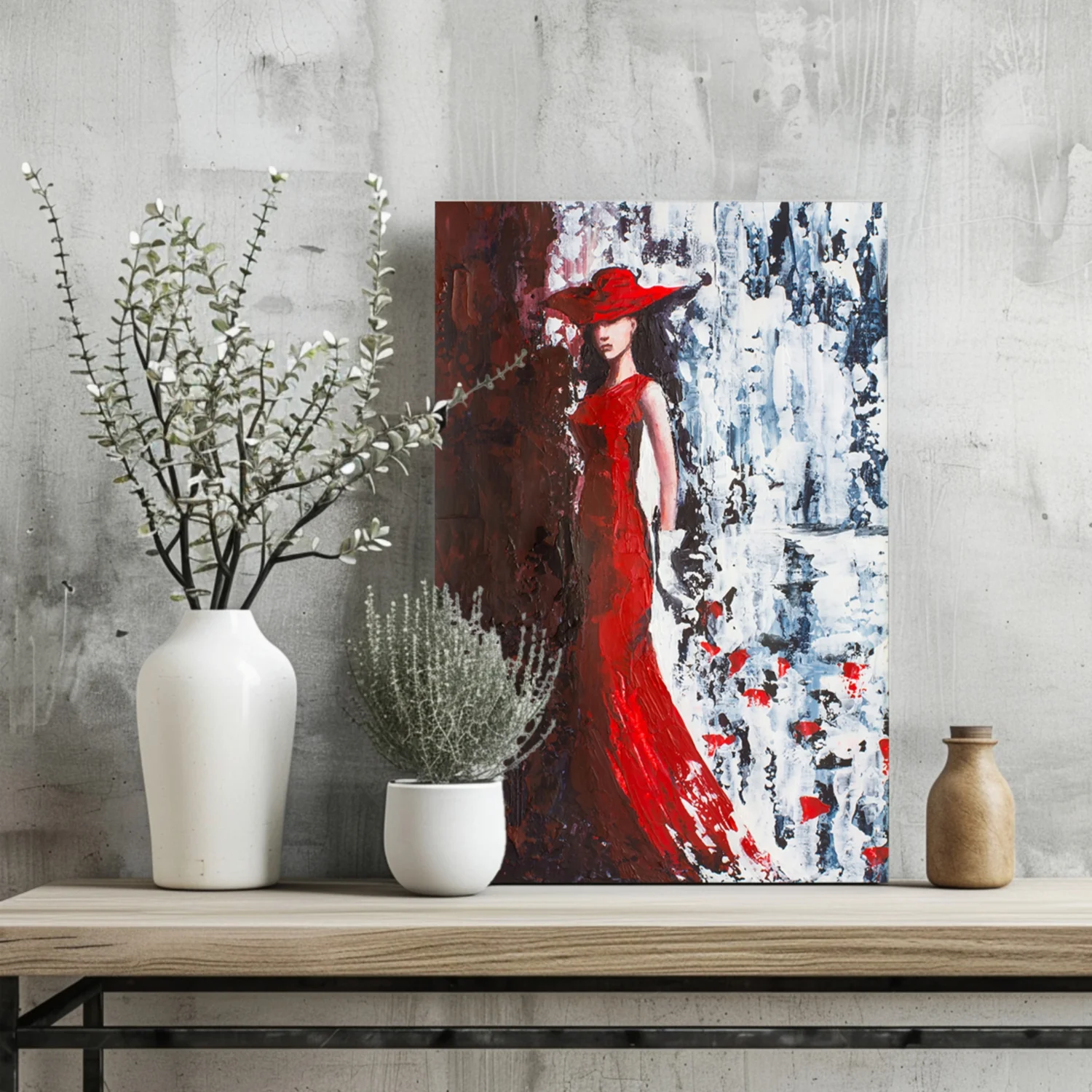 Woman in Red Aluminum Print - Image 2