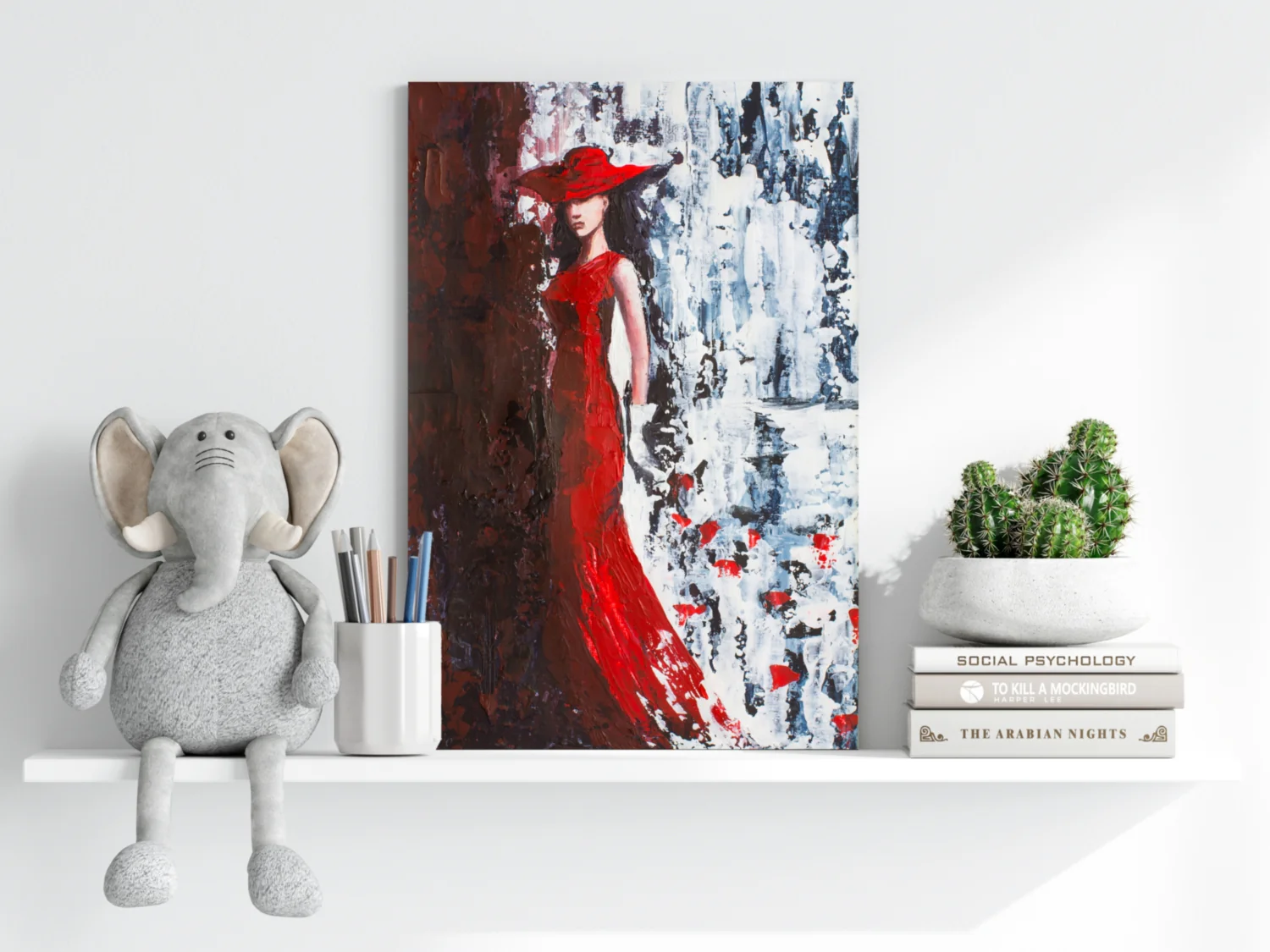 Woman in Red Aluminum Print - Image 6