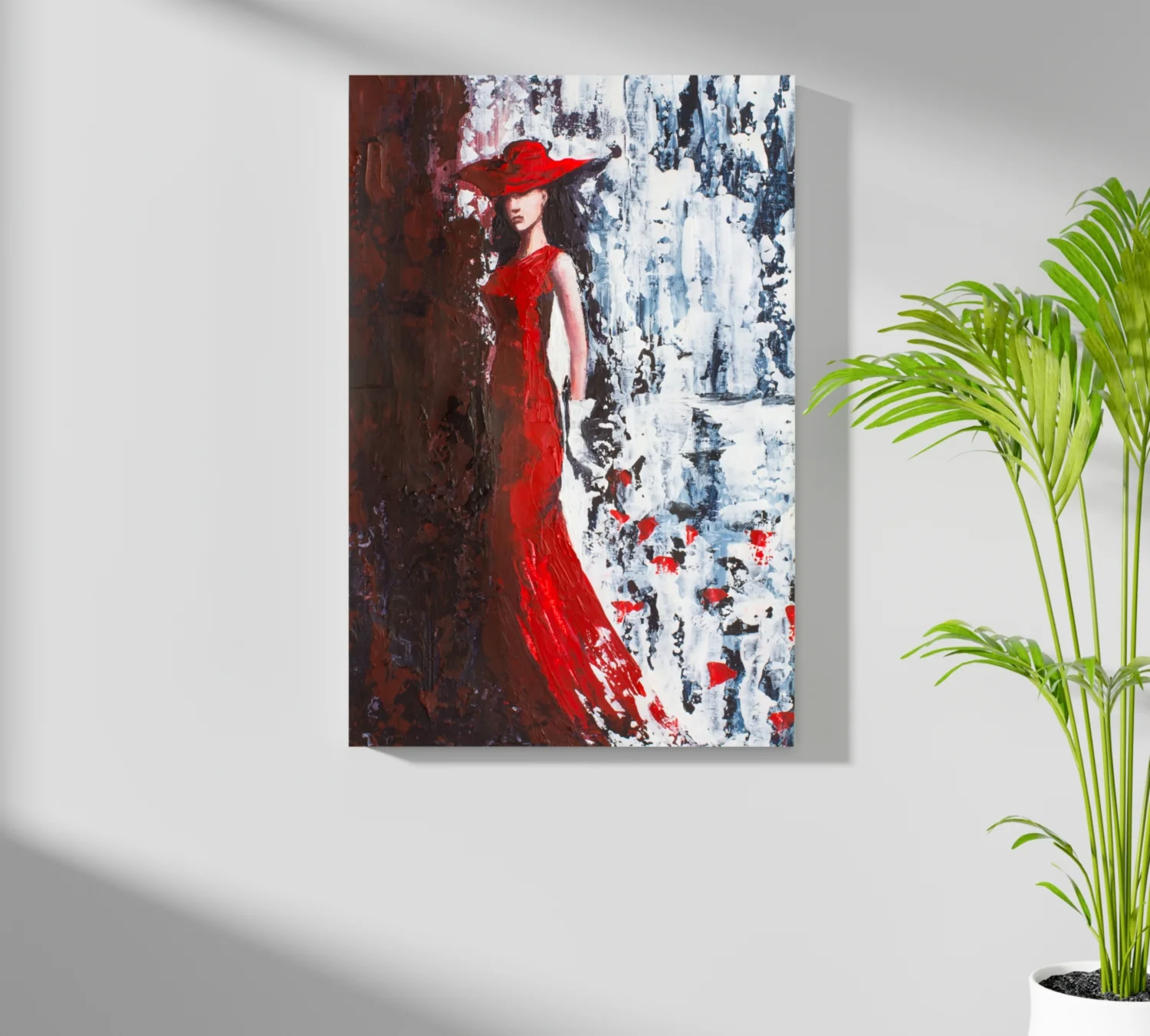 Woman in Red Aluminum Print - Image 7